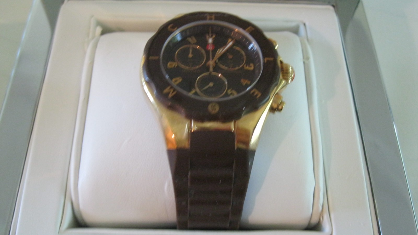 MICHELE TAHITIAN JELLY BEAN WATCH BROWN