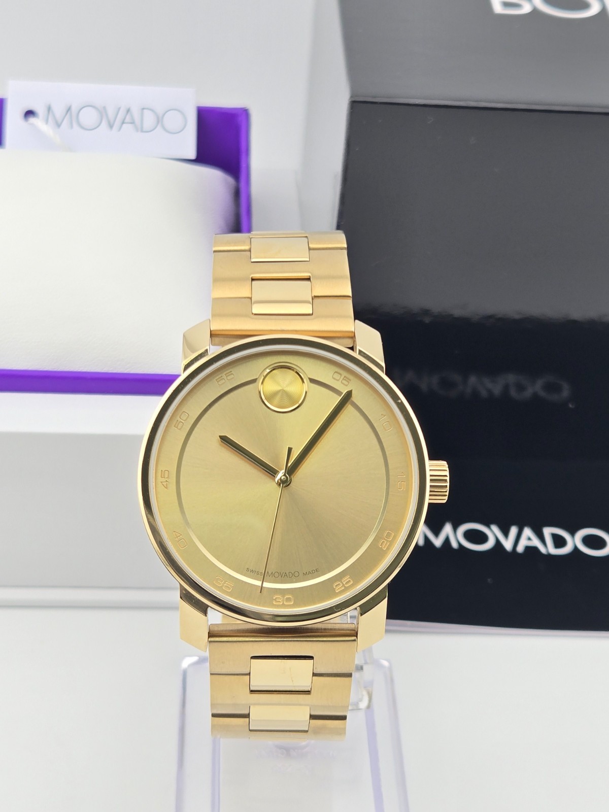 Movado Bold Access Men’s Gold Tone Dial Bracelet Watch – 3600912 ($795 MSRP)