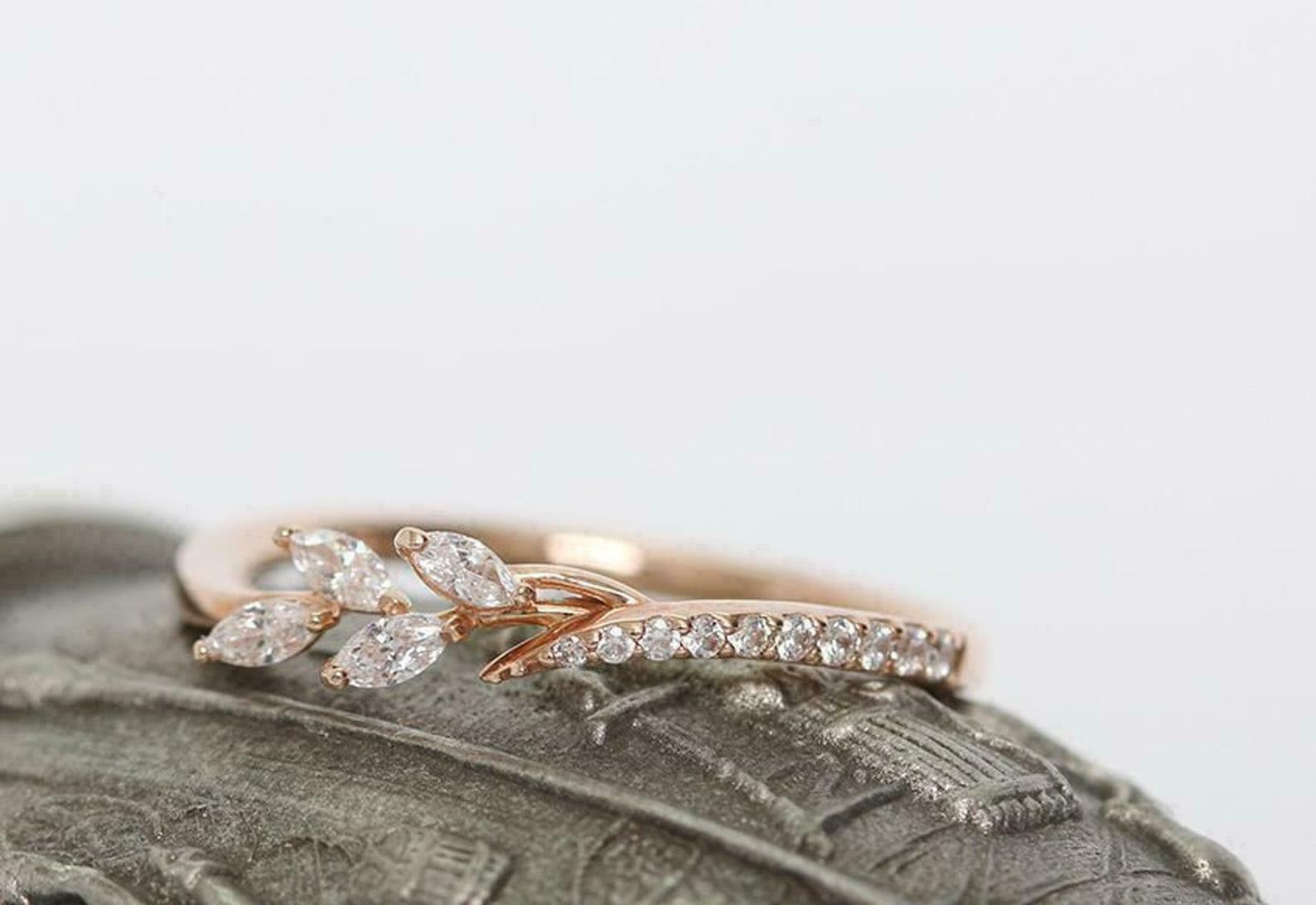 1.20 Ct Marquise Simulated Diamond Half Eternity Band Ring Gift Rose Gold Plated