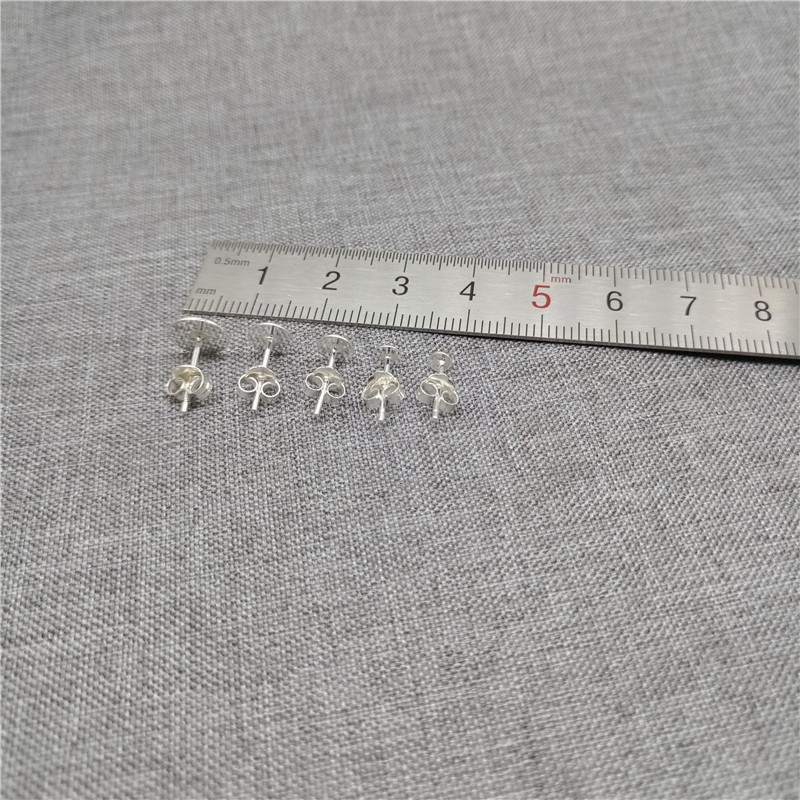 20prs 925 Sterling Silver Earring Posts w/ Flat Back 2mm 3mm 4mm 5mm 6mm 7mm 8mm