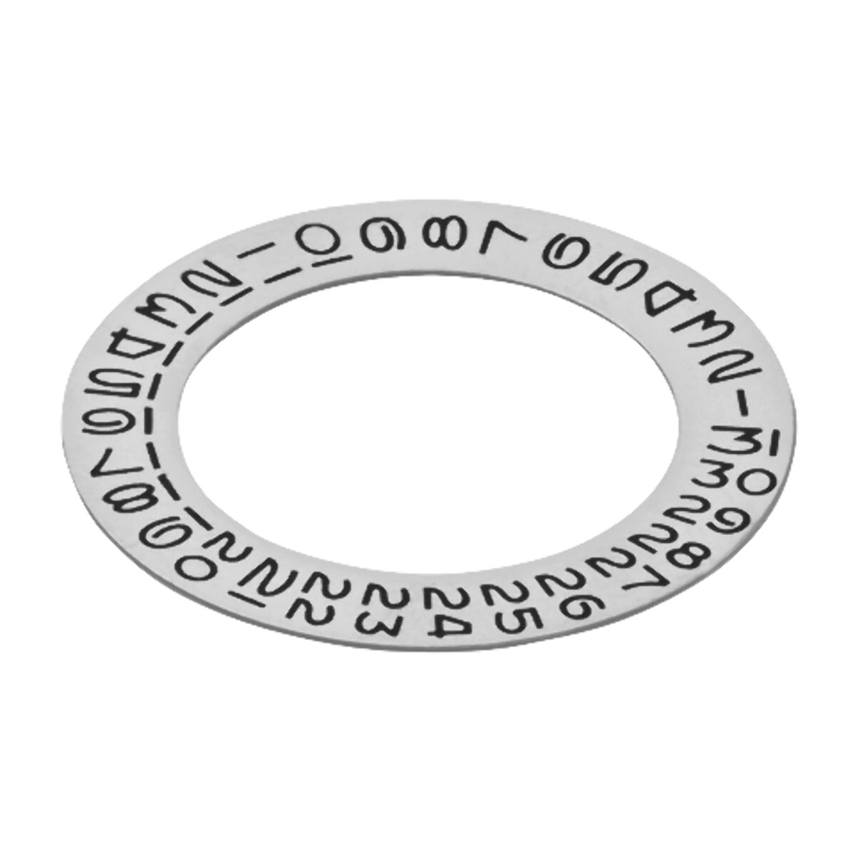 SILVER DATE DISC WHEEL OVERLAY FLAT 3 OPEN 6 – 9 FOR ETA DG MIYOTA FI 3135 ROLEX