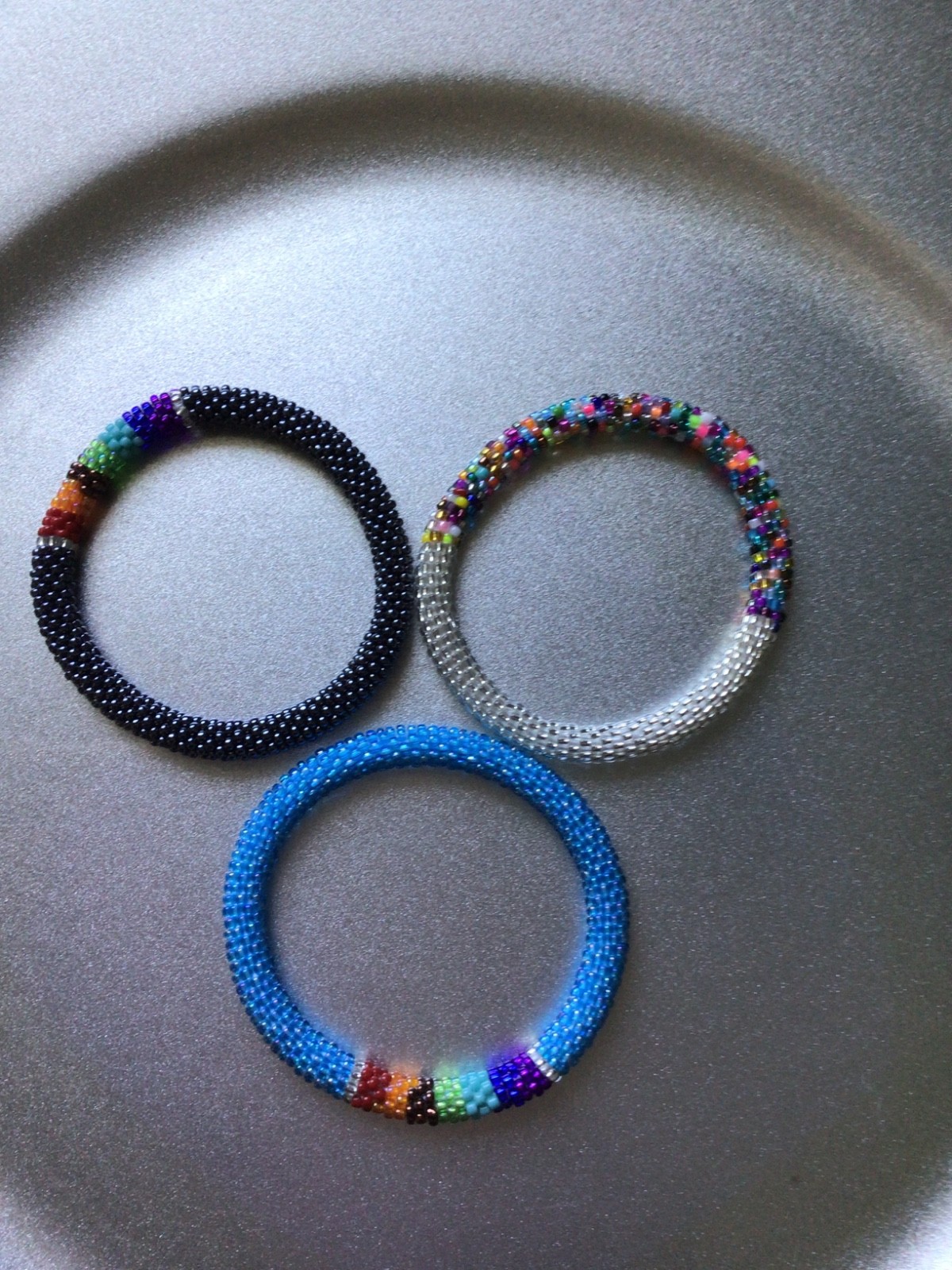 UNIQUE MULTICOLOR COMBINATION, 7″ ROLL ON SASHKA BRACELETS, 12 PCS