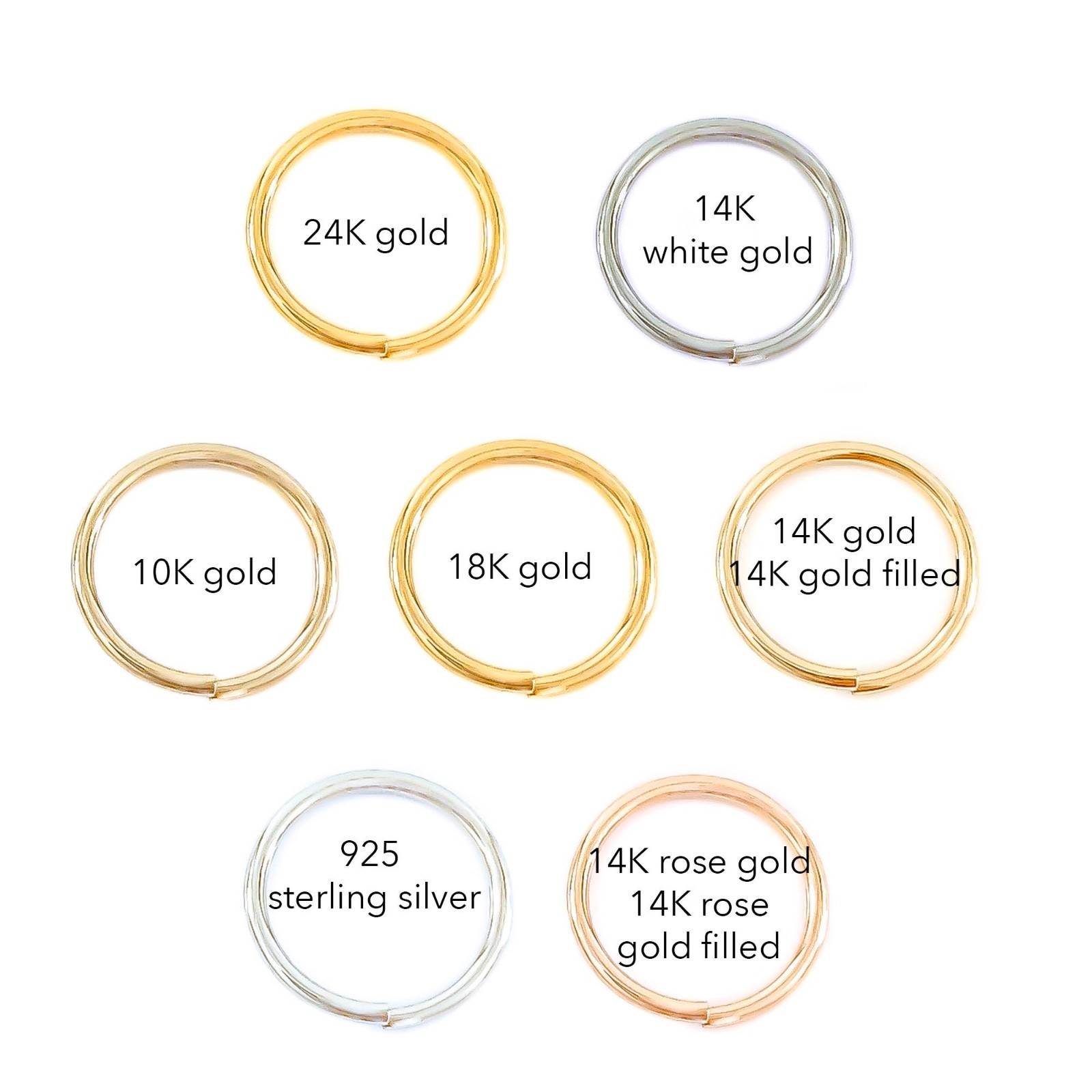 Solid 10K Gold Cartilage Hoop, Tiny Gold Cartilage Earring, Dainty Helix Hoop