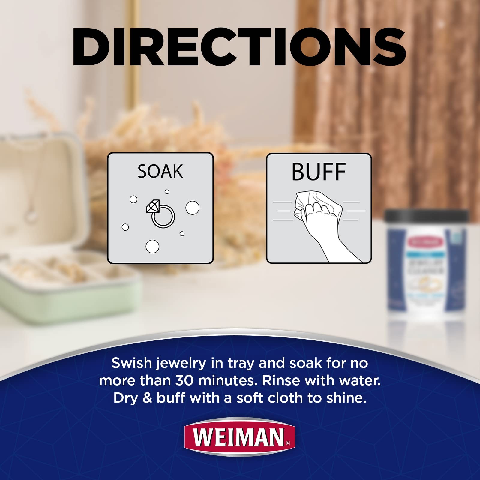 Weiman Fine Jewelry Cleaner Liquid with Cleaning 6 Fl Oz (Pack of 1), Multi