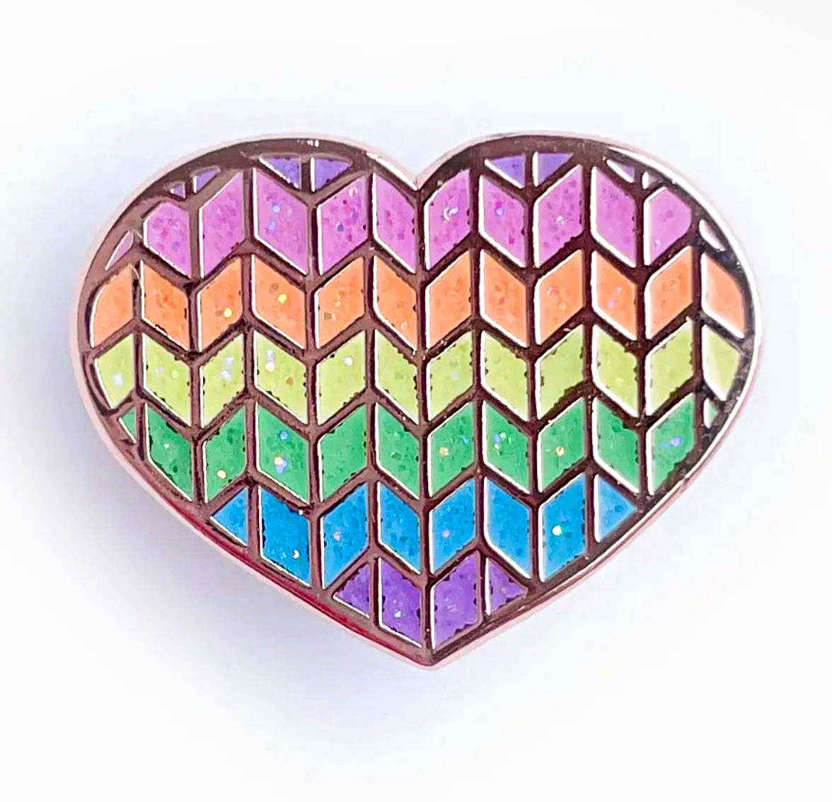 Pastel Rainbow Heart Enamel Pin | Love Theme | Pin Collector | Gift