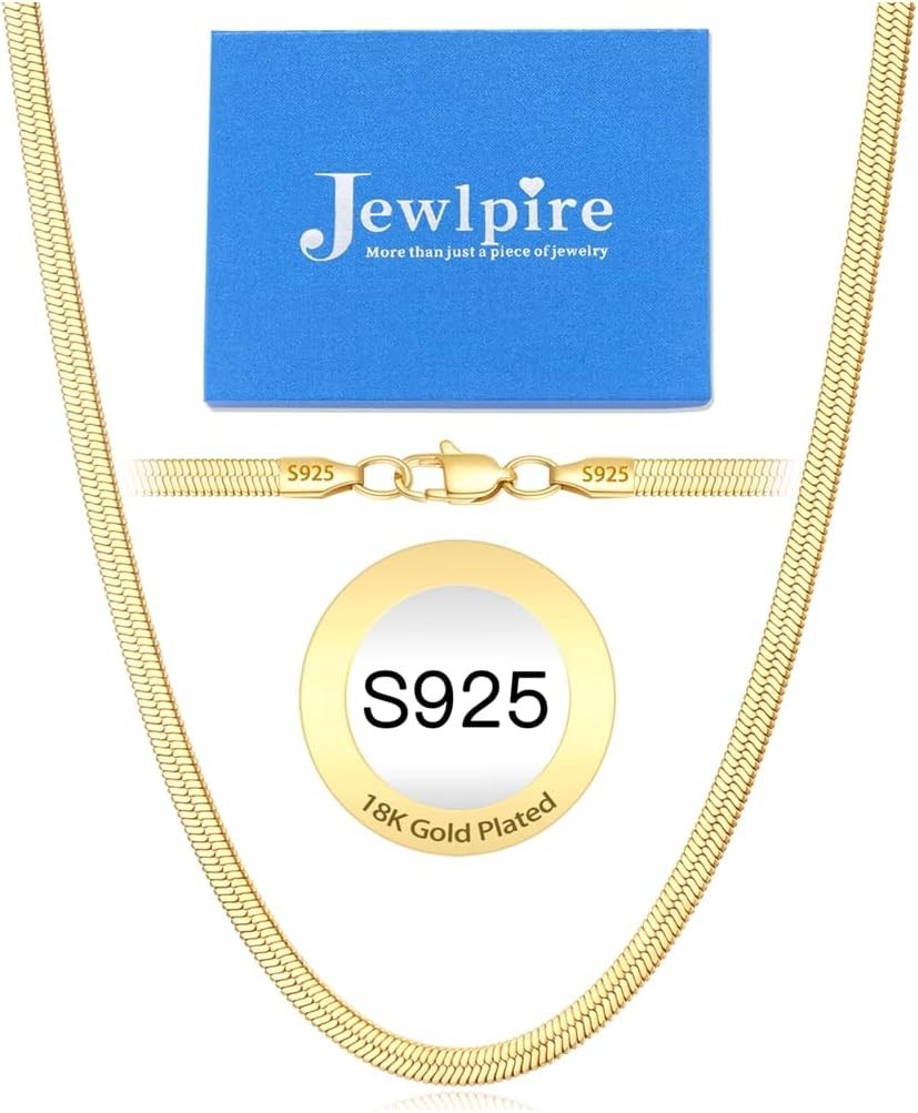 Versatile Herringbone Necklace 16-24 Inches – Gold Plated Charm for Women