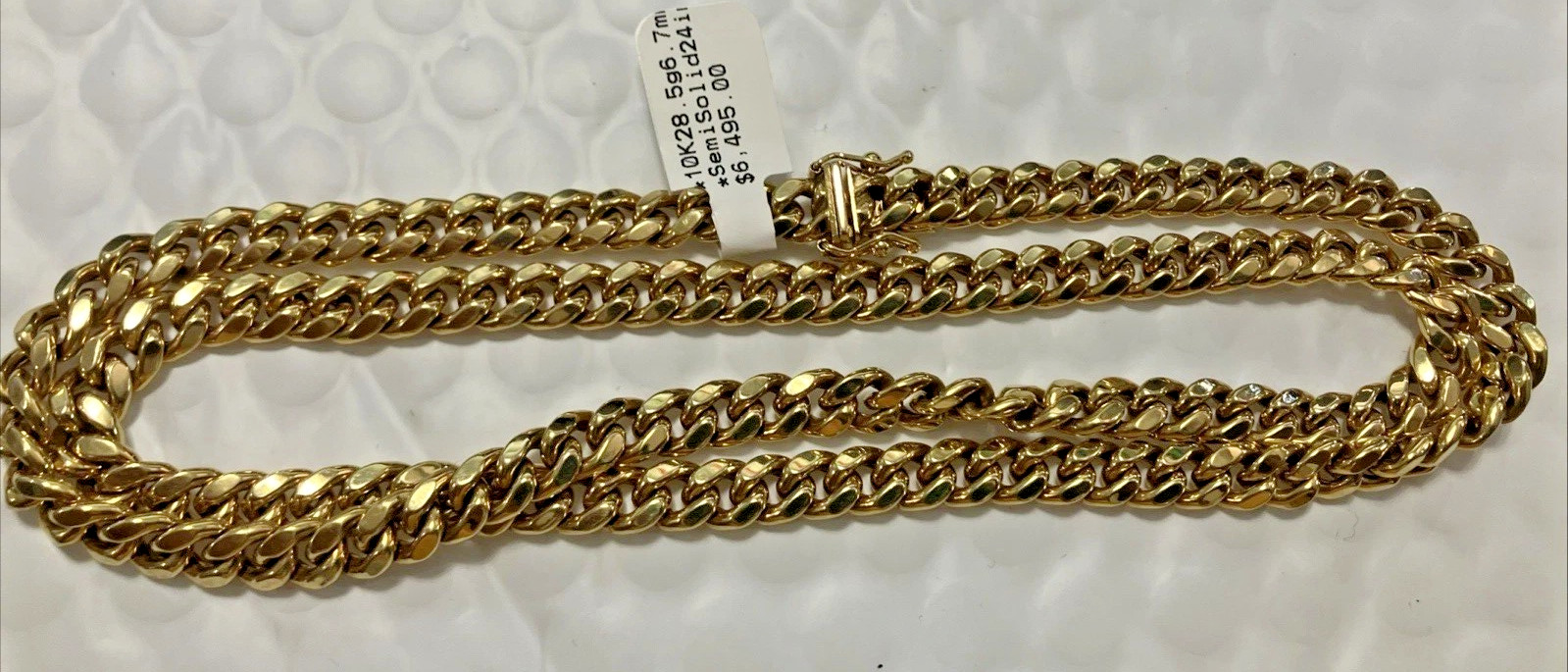 10kt Real Gold Cuban Link Chain 28.5Grams 6.7mm 24” Amoro Brand New with Tag 10k