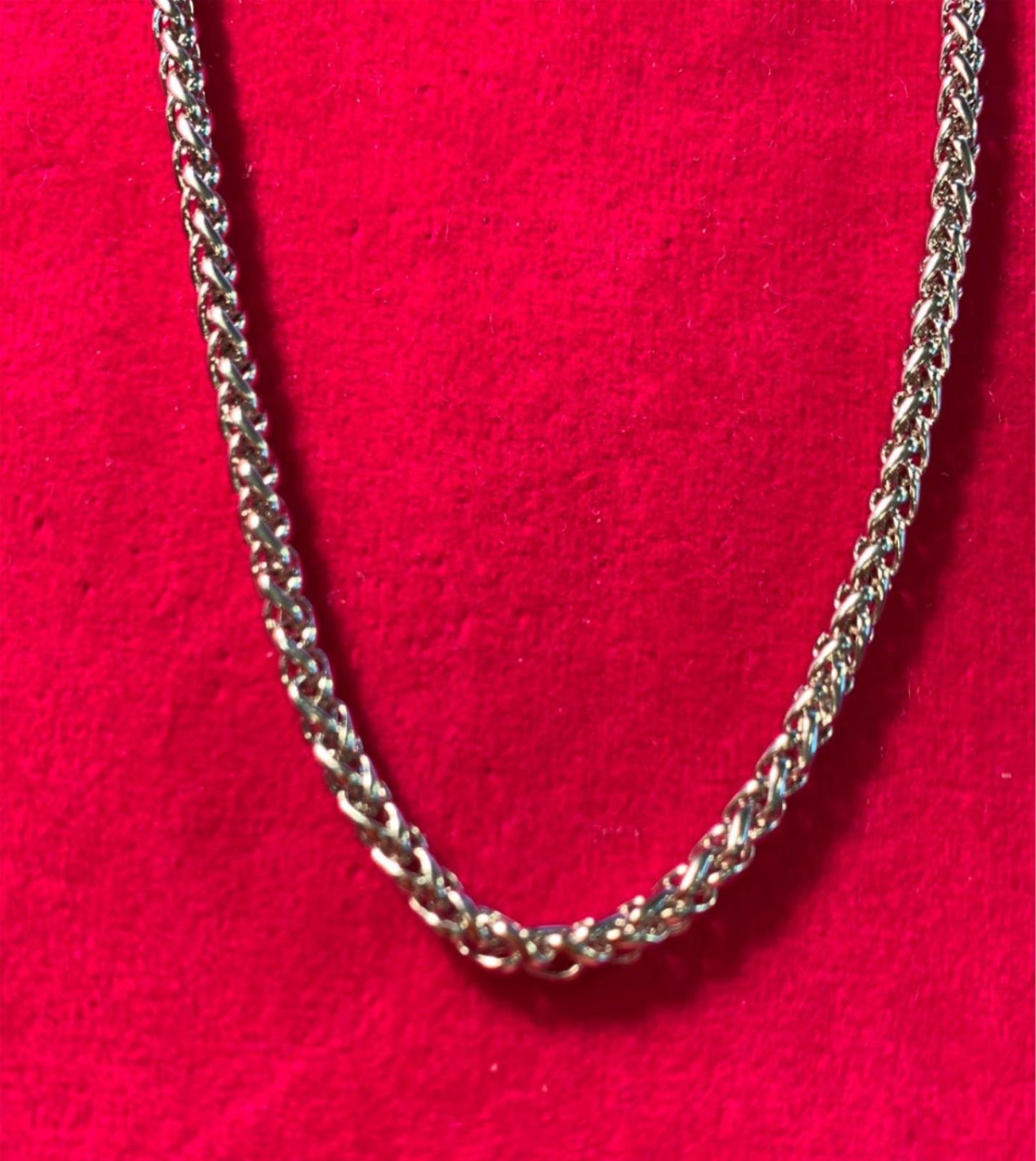 16″-60″ 3mm Gold , Silver, Black Plated Stainless Steel Braided Wheat Necklace