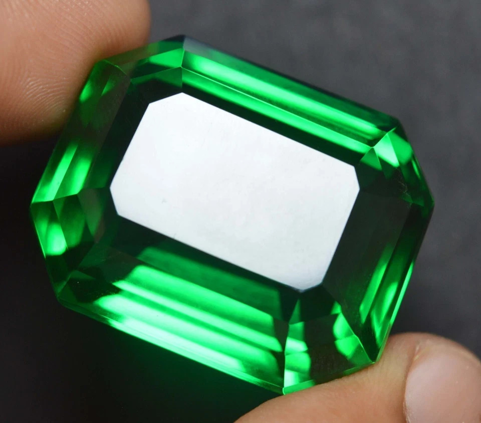112 Ct Natural Green Emerald Emerald Cut Certified Colombian Loose Gemstone 6AHY