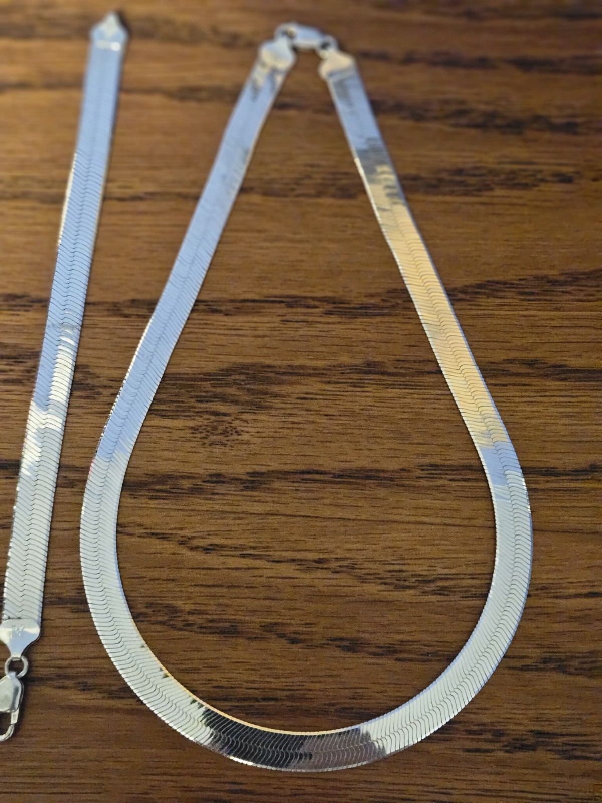 Vintage HERRINGBONE 925 STERLING SILVER NECKLACE 25gr & MATCHING BRACELET 14gr