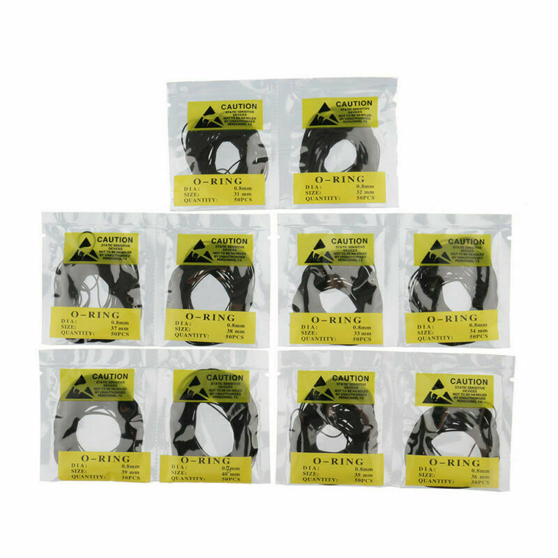 500Pcs 31-40mm Rubber O-Ring Watch Back Cover Waterproof Seal Gaskets 0.8mm Diam