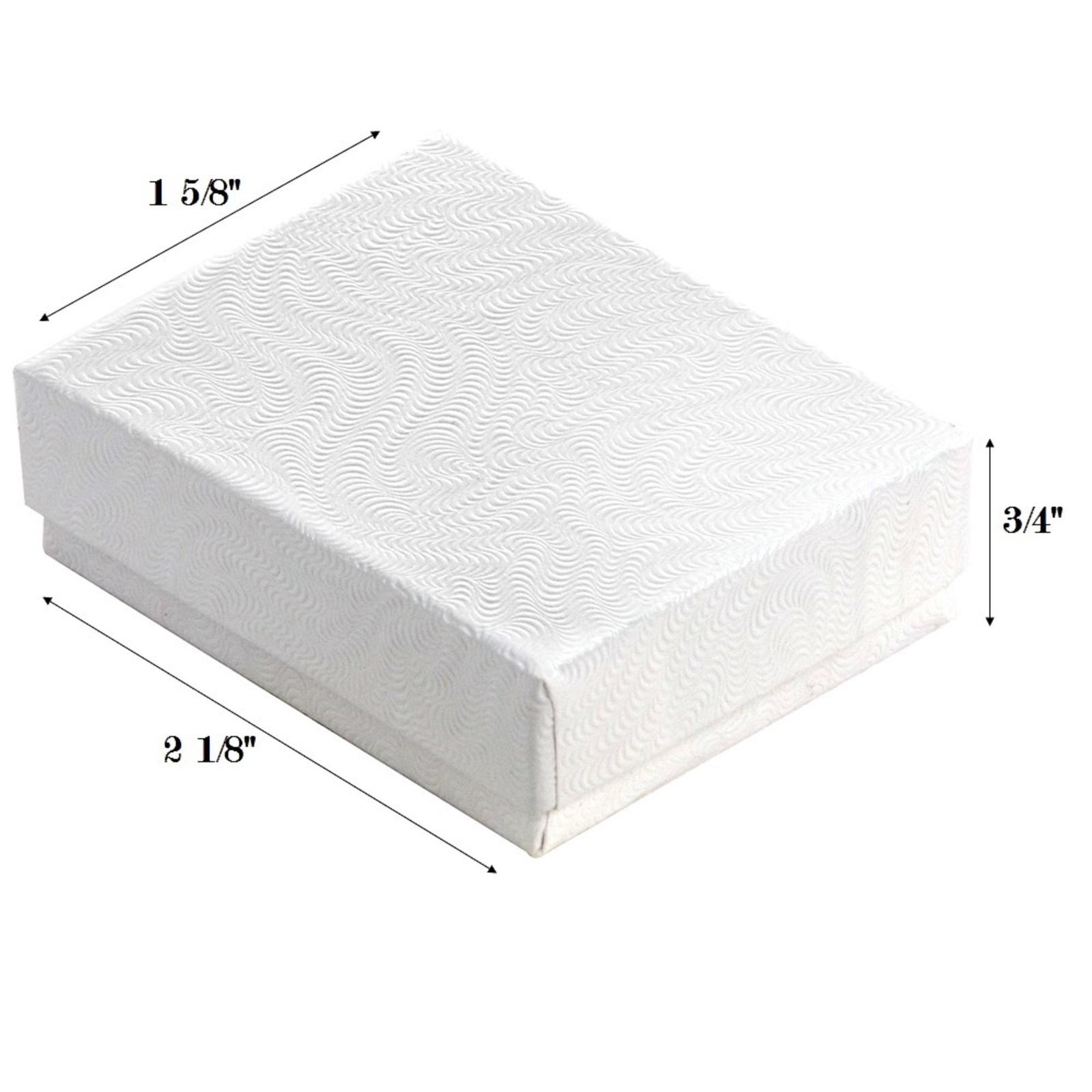 White Swirl Eggshell Finish Cotton Filled Jewelry Boxes