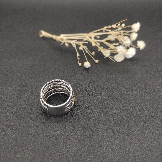 David Yurman Multi-Strand Cable Standard Silver Ring Size 7