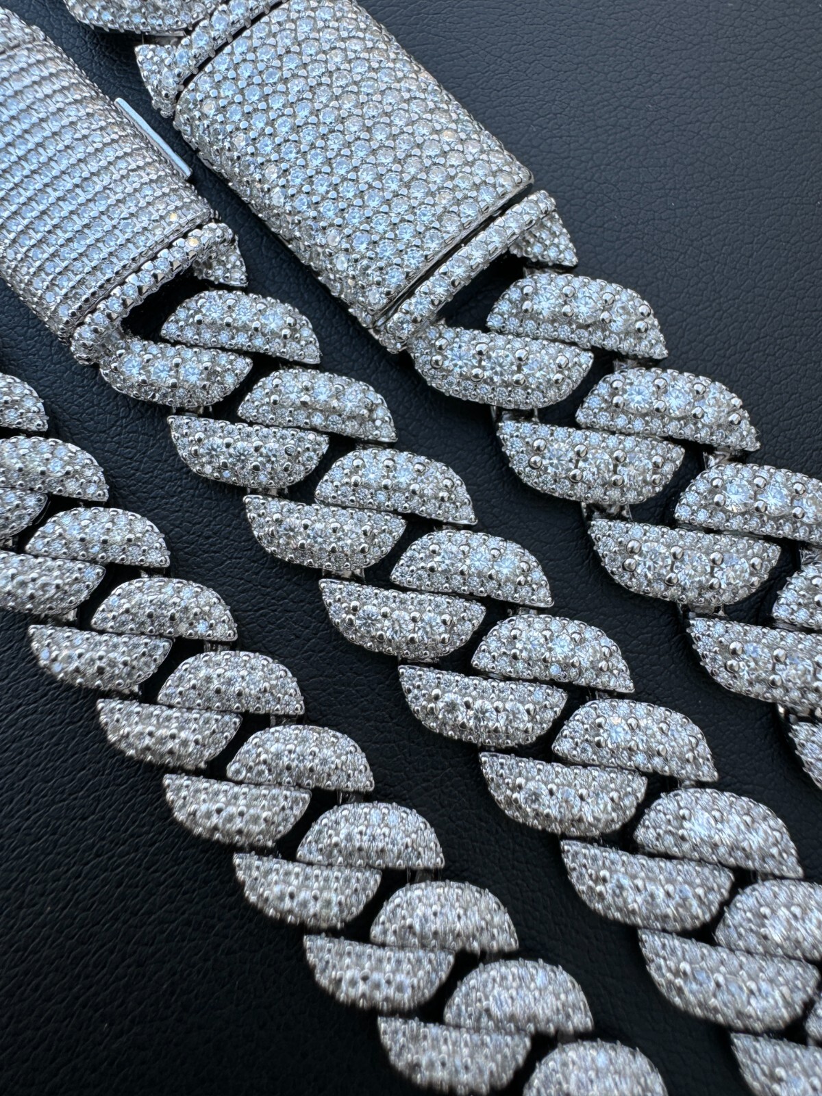 MOISSANITE Real Miami Cuban Link Chain Iced Hip Hop 925 Silver Necklace 16″-30″