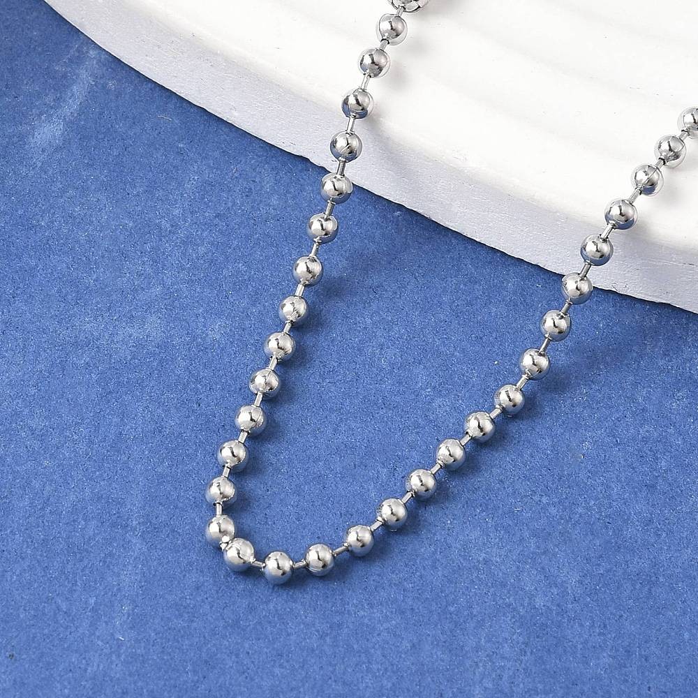 Chain Necklace Stainless Steel Ball Chain Silver 23.6 in N150