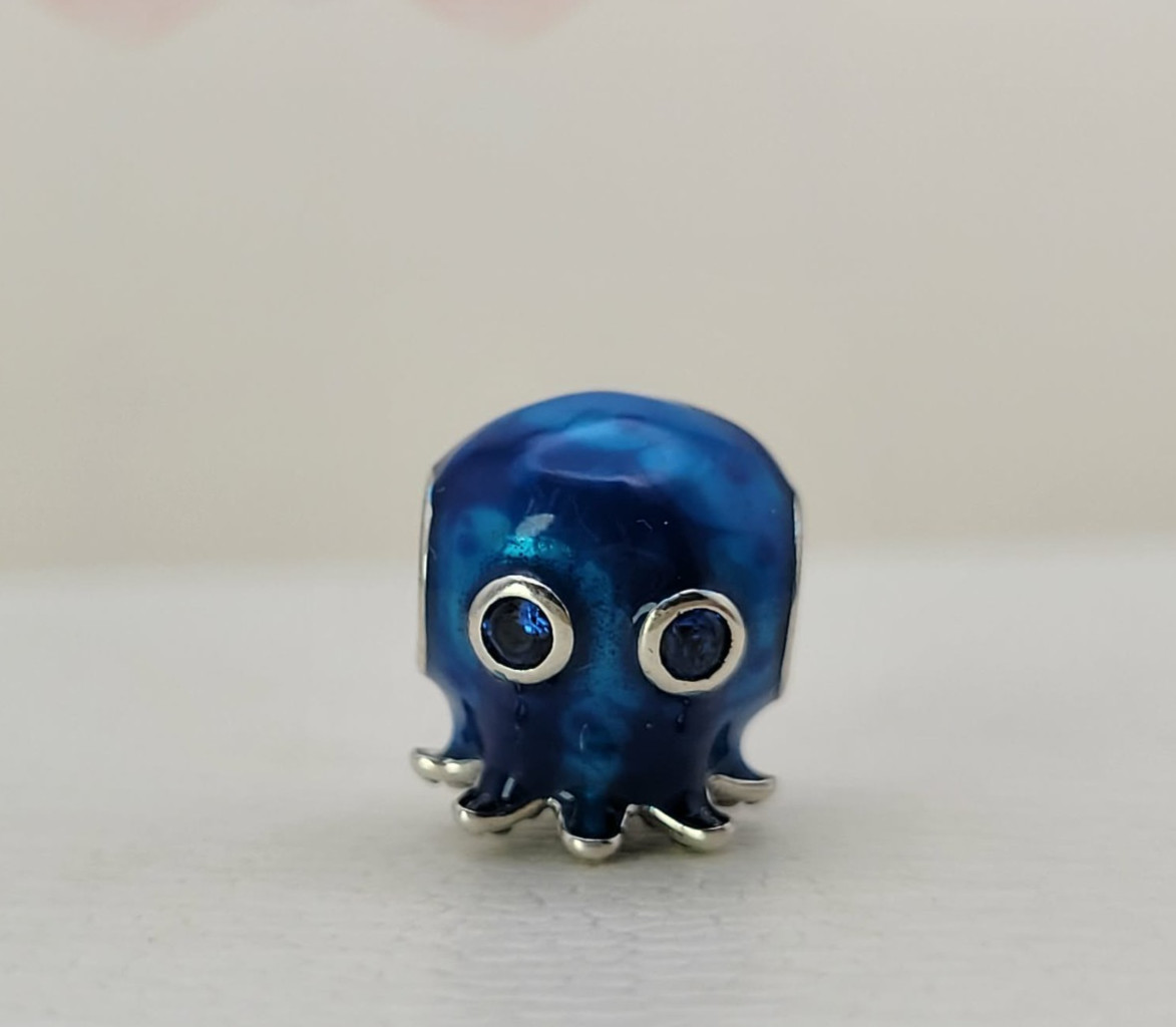 Authentic Pandora Charm Octopus Blue Ocean Bubbles Charm S925 793463C01