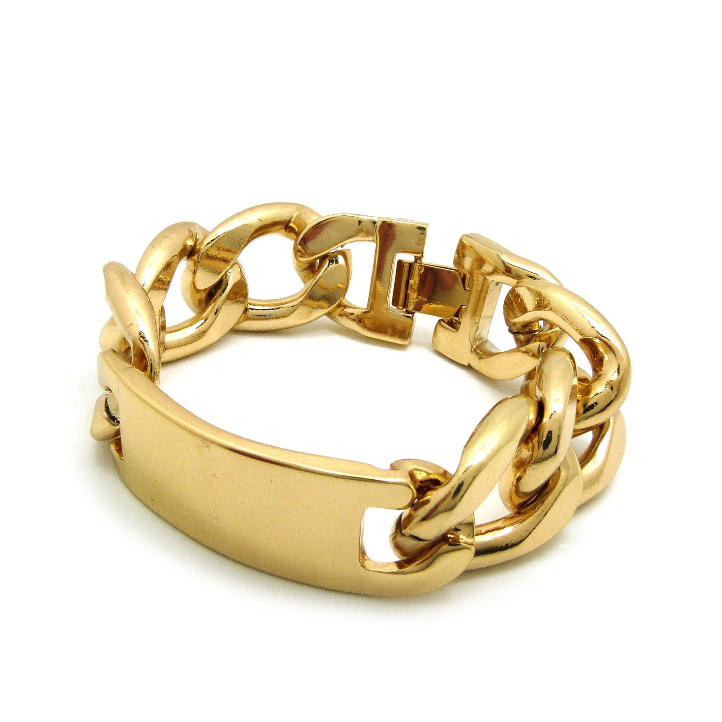 NEW ID PIECE & 24mm THICK 8.5″ LONG CUBAN LINK CHAIN FASHION BRACELETS