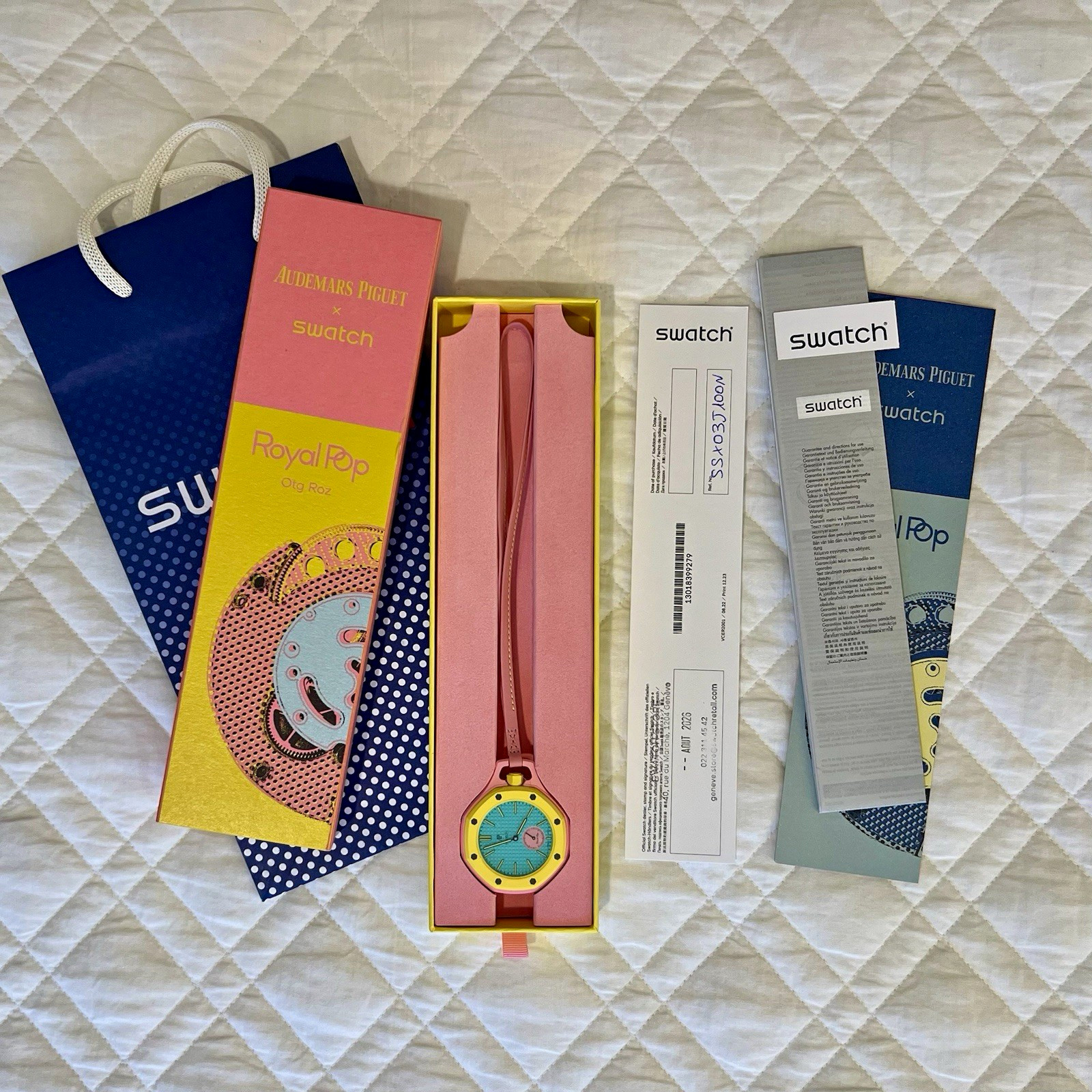 Brand New Audemars Piguet x Swatch Royal Pop OTG ROZ w/ Box and Papers