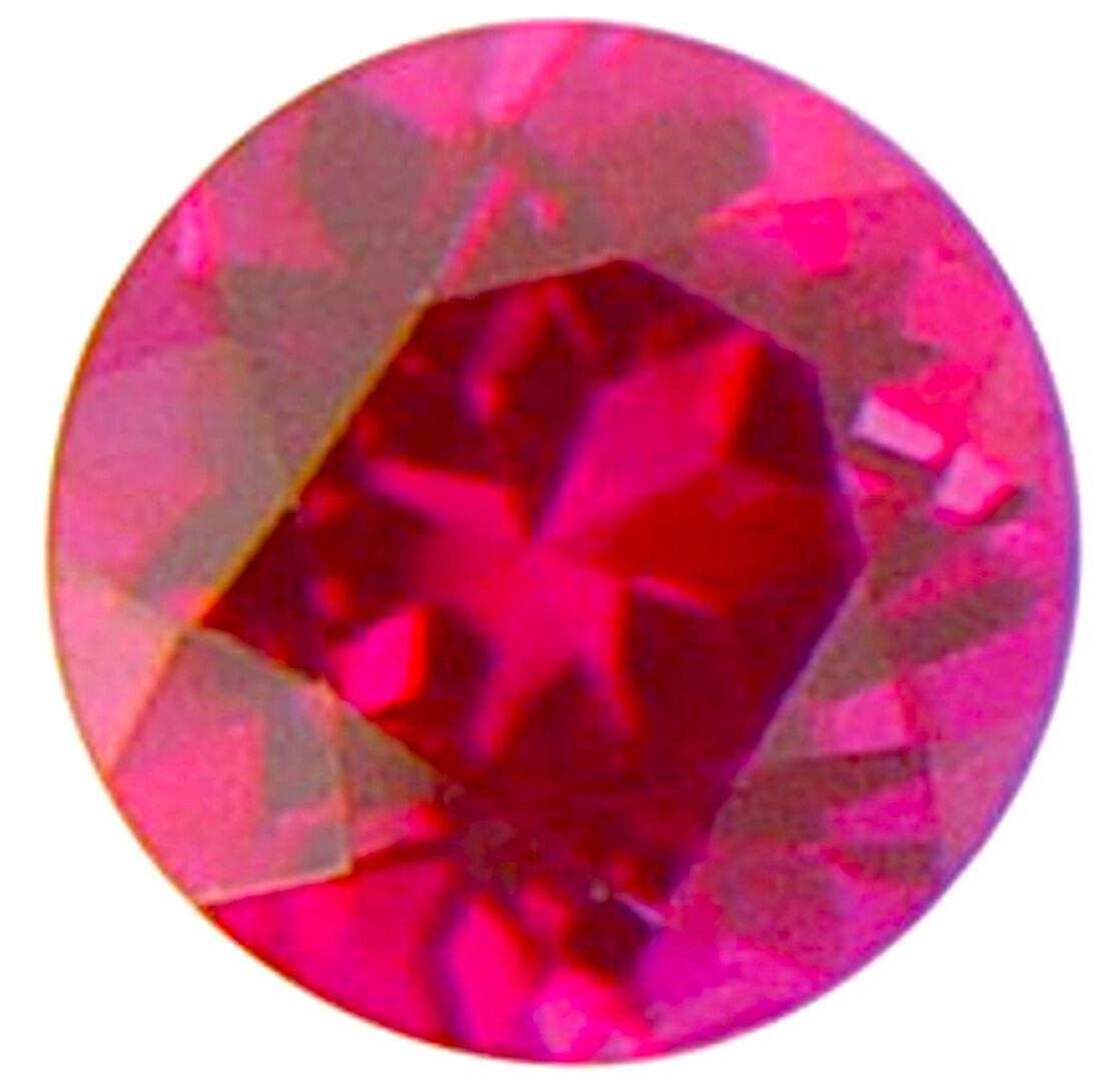 RUBY ROUND CUT RED PINK MAN MADE LAB GROWN GEM FINE FACETED THAILAND NICE AAA IF