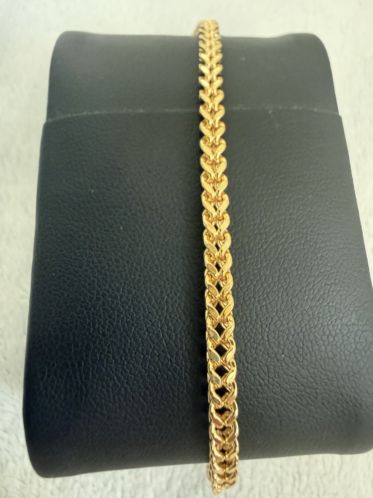 10kt solid yellow gold franco chain link bracelet 3.2mm 8 inch stamped new