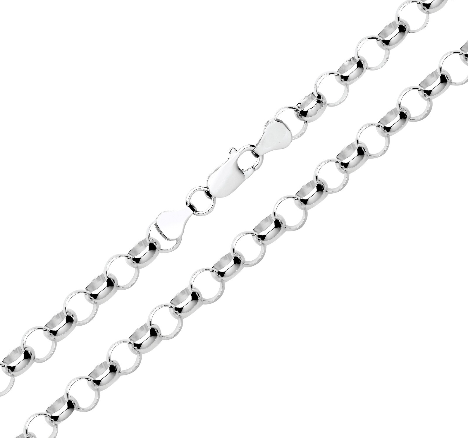Sterling Silver Belcher Chain – 7mm Width – 16 18 20 22 24 26 30 inch – Solid