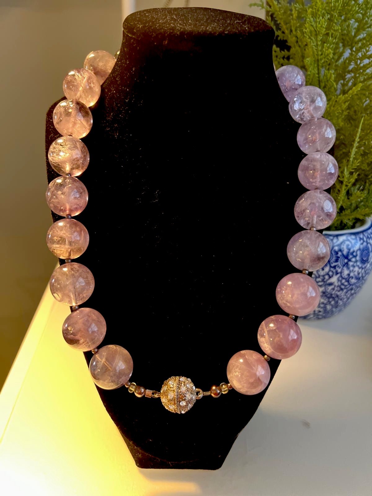 Hand-polished amethyst necklace