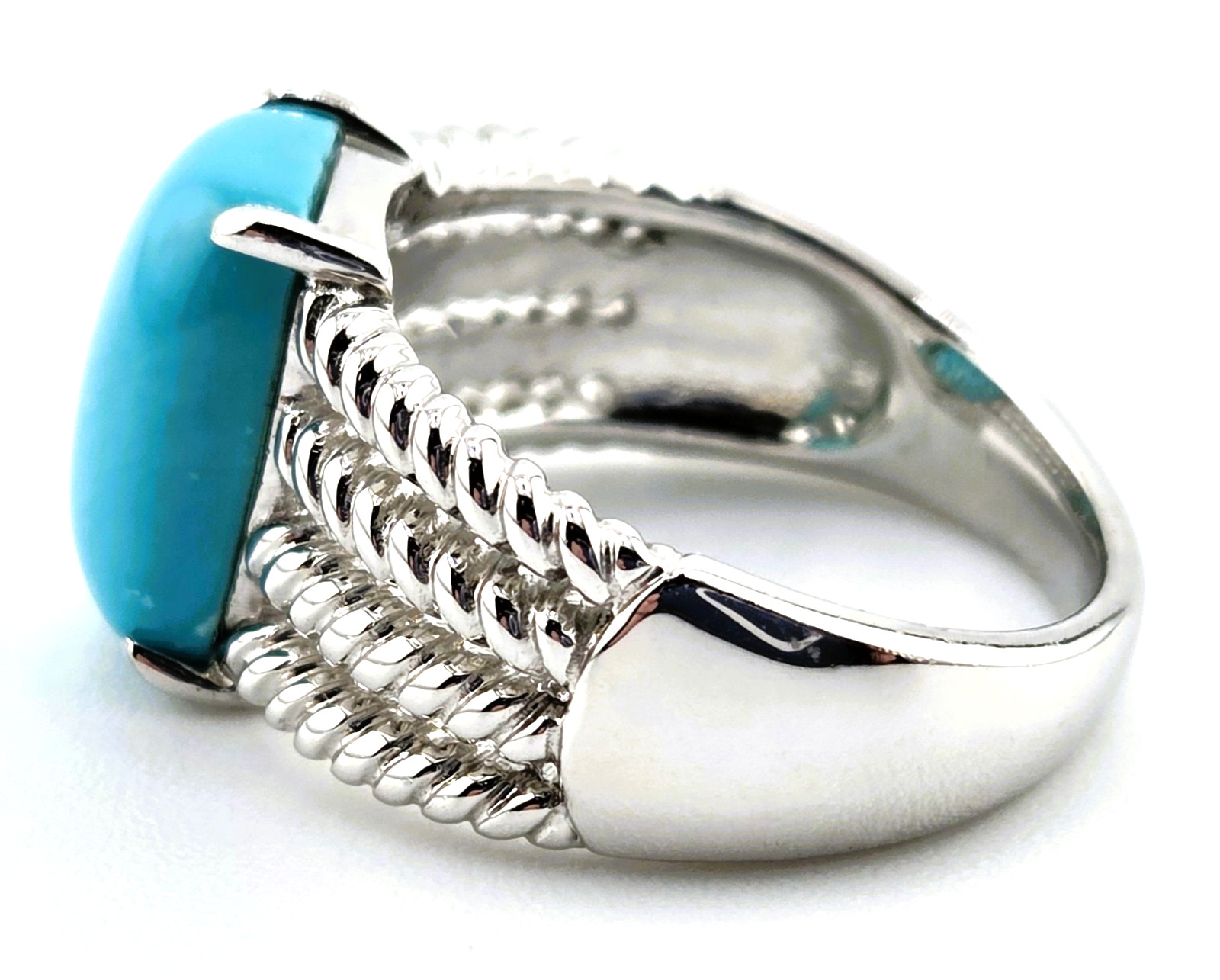 Turquoise Sleeping Beauty Ring Size 7 Sterling Silver 925 Thailand 1623