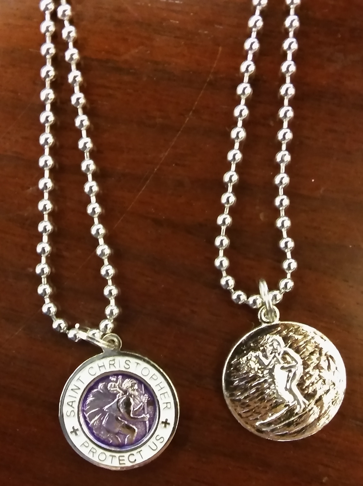 Beach Saint Small St. Christopher Necklace Medal – Penny Size Surf Necklace -New