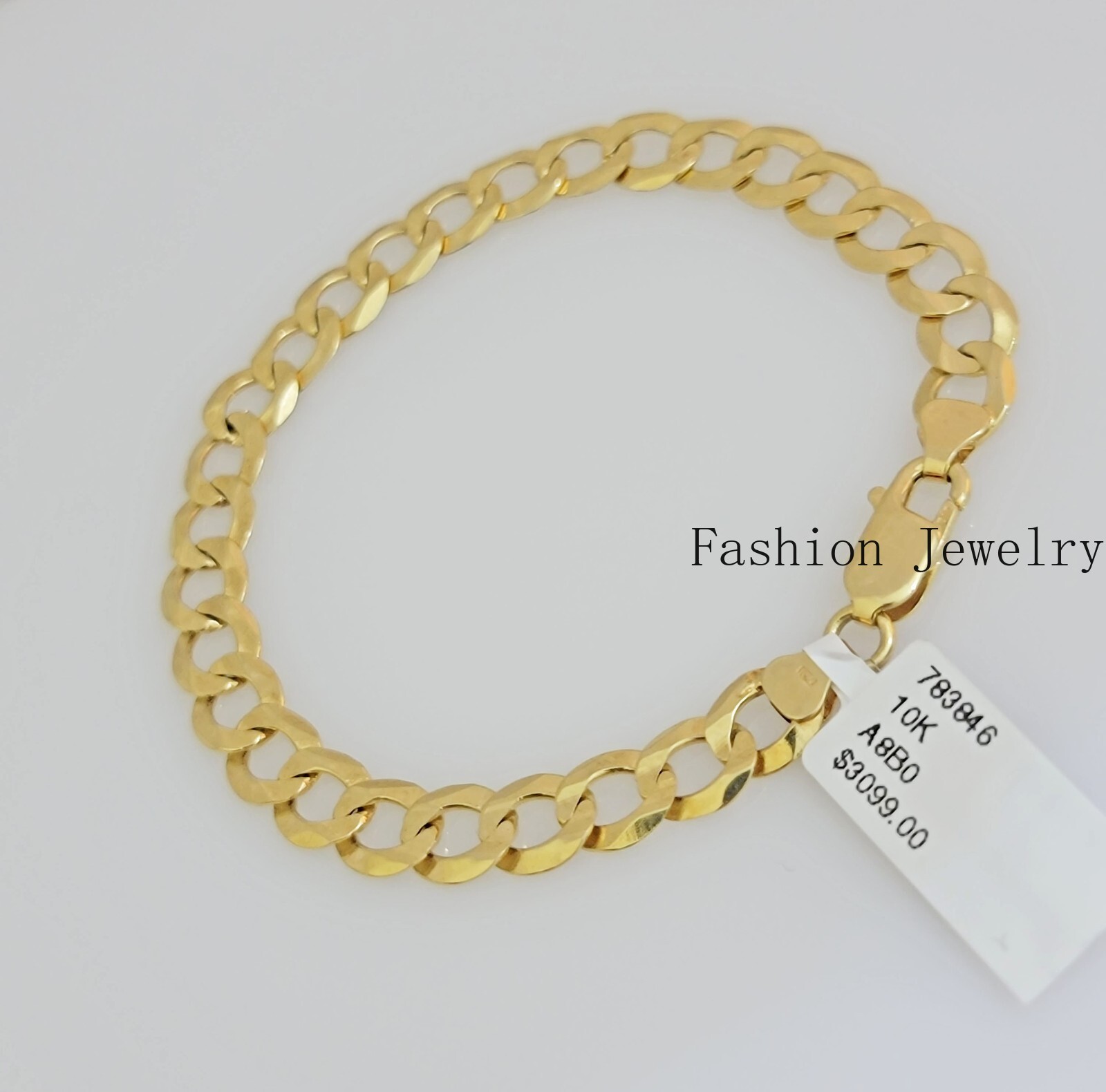 Real 10k Yellow Gold Bracelet Solid Cuban Link 7 Inch 7mm 10kt Women Bracelet