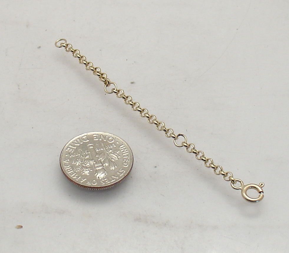 1 Inch Interval Rolo Cable Extender for Chain Necklace REAL 14K Yellow Gold