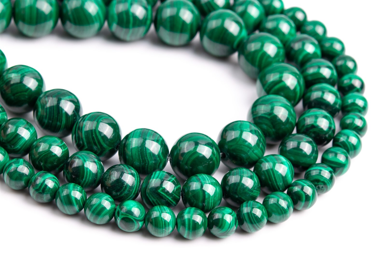 Genuine Natural Deep Green Malachite Grade AA Round Loose Beads 4-5/5/6/8/10MM