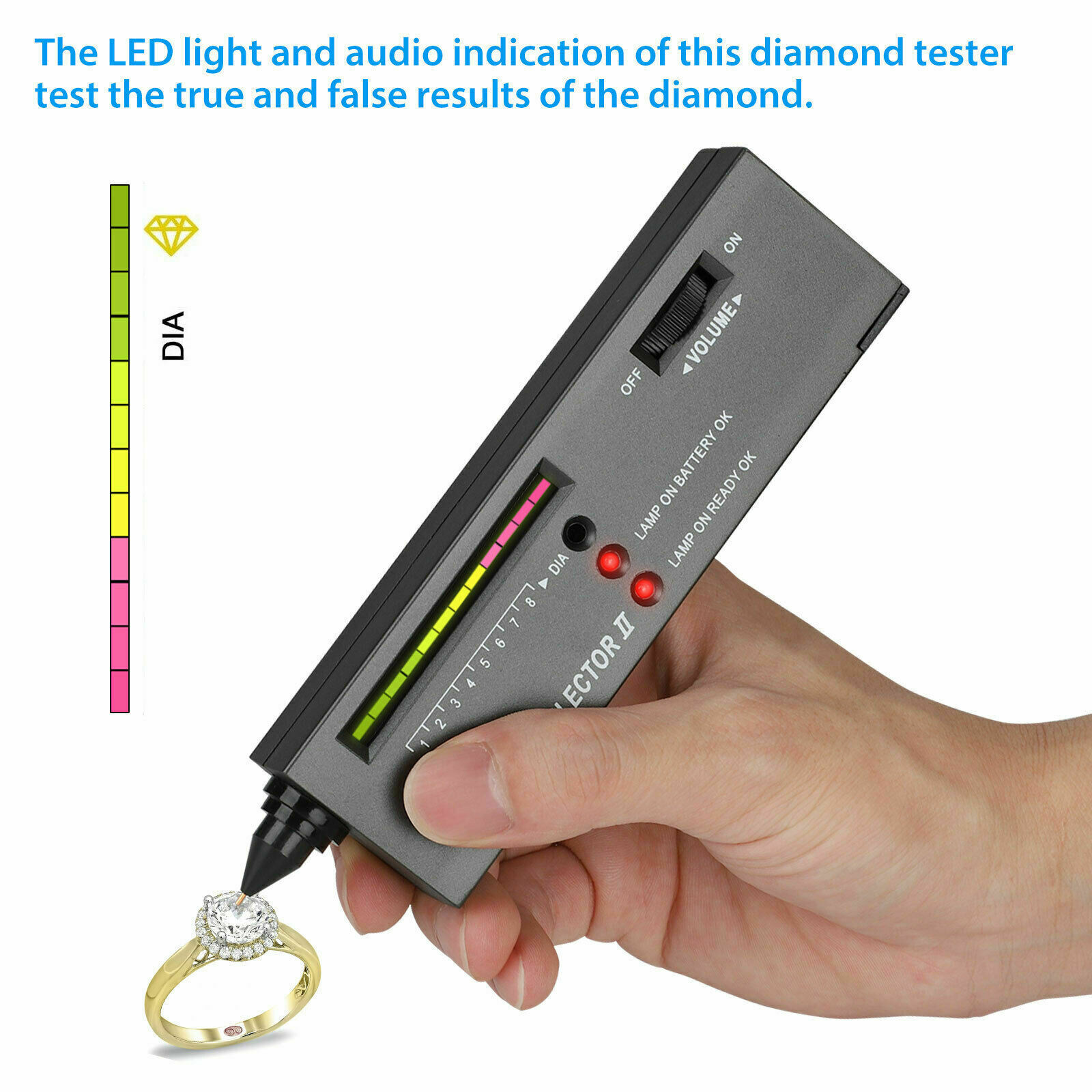 Jewelry Diamond Tester Selector Gemstone Tool Gems Test LED Audio Checker NEW US