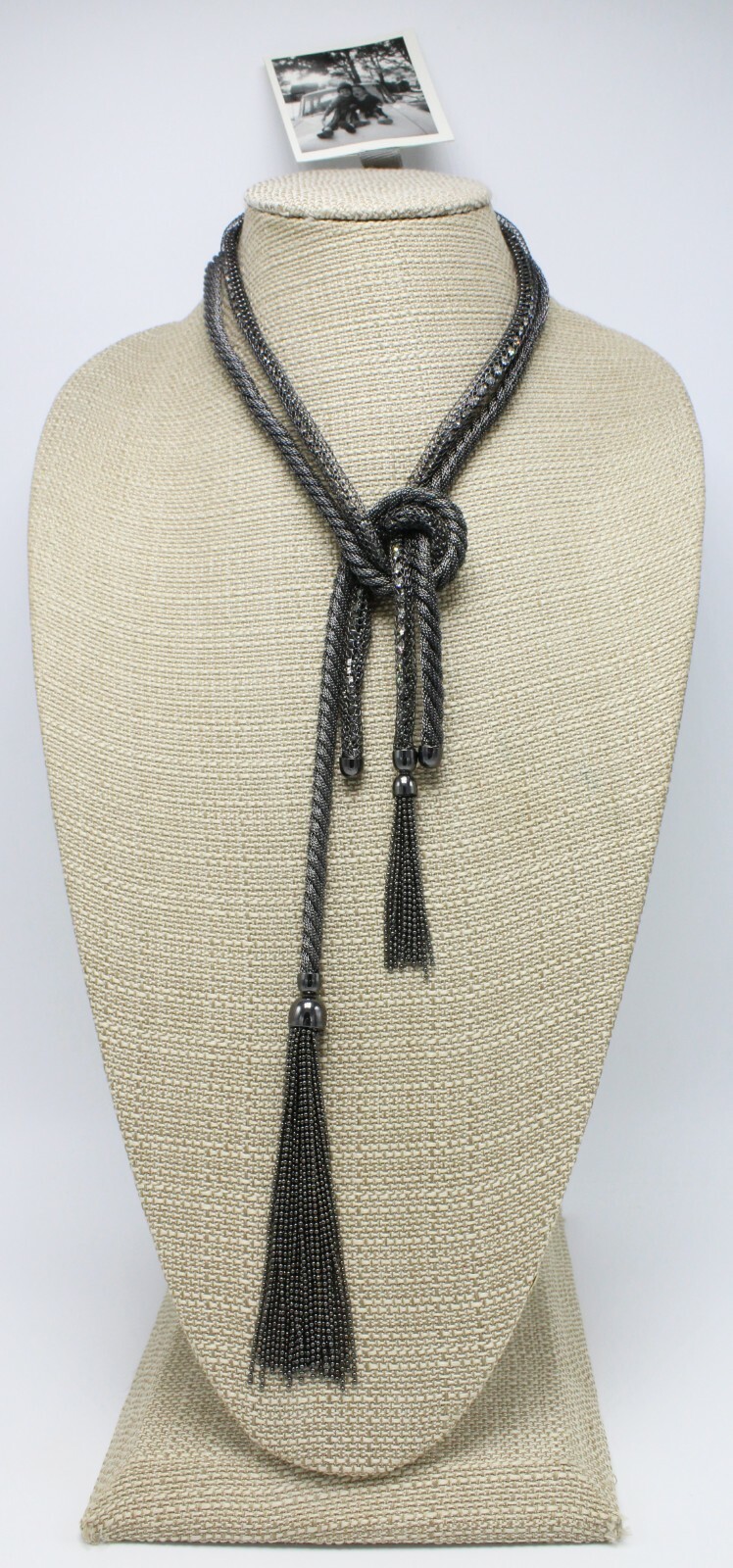 Unique New Hematite Tone Tassel Necklace by Anthropologie #N2342