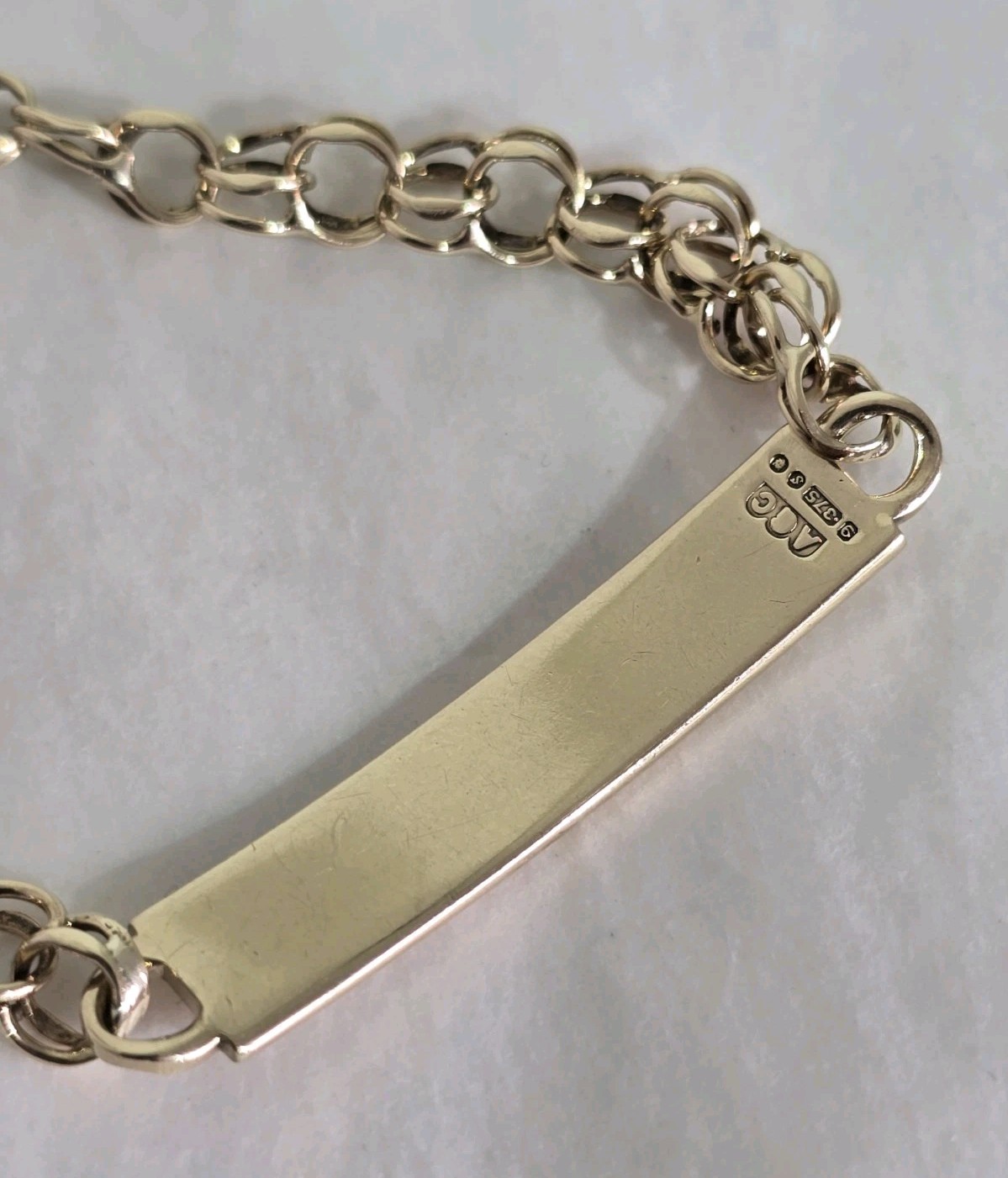 9ct Solid Yellow Gold ID ( Identification ) Bracelet. London 1973. By A G C .