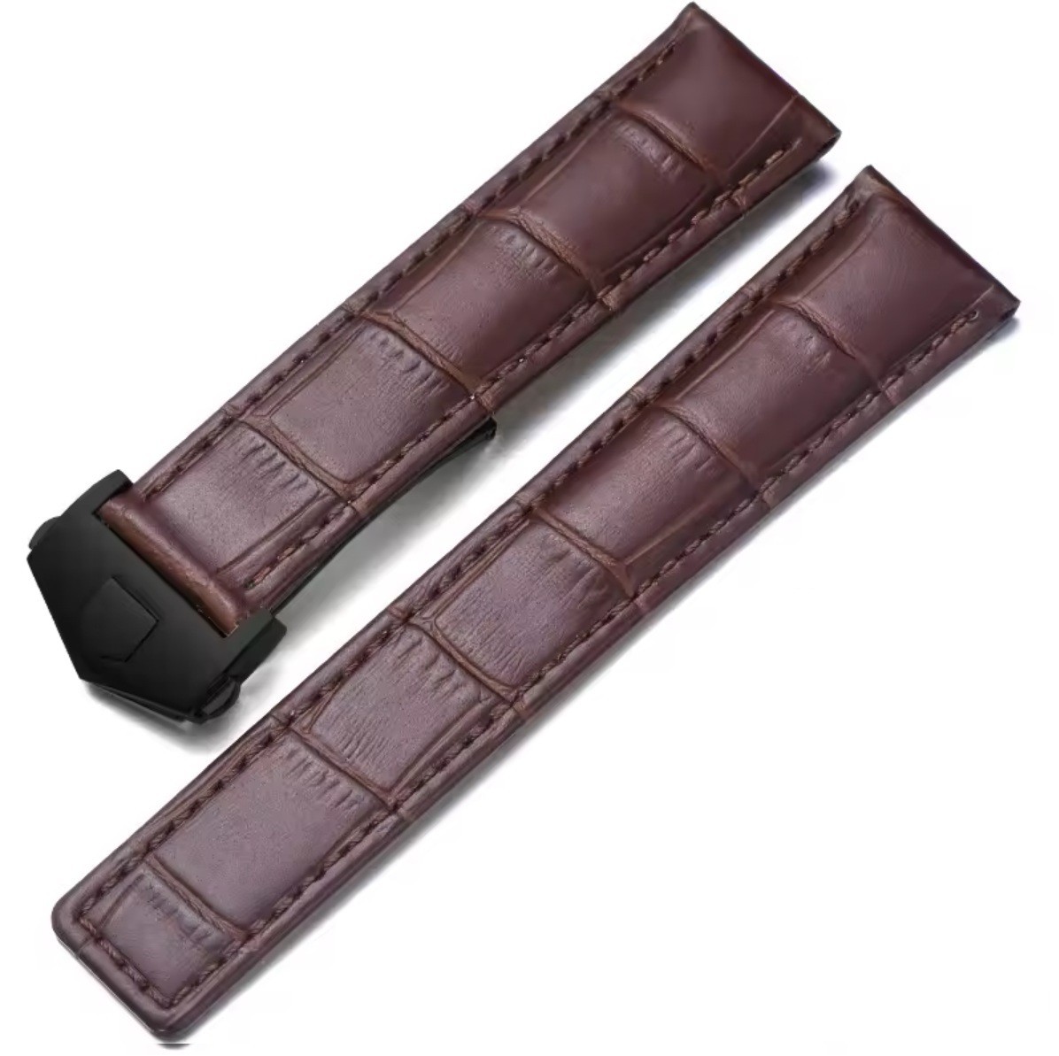 19-20-22mm Leather Watch Band Strap Made For Tag Heuer Carrera Calibre Monaco