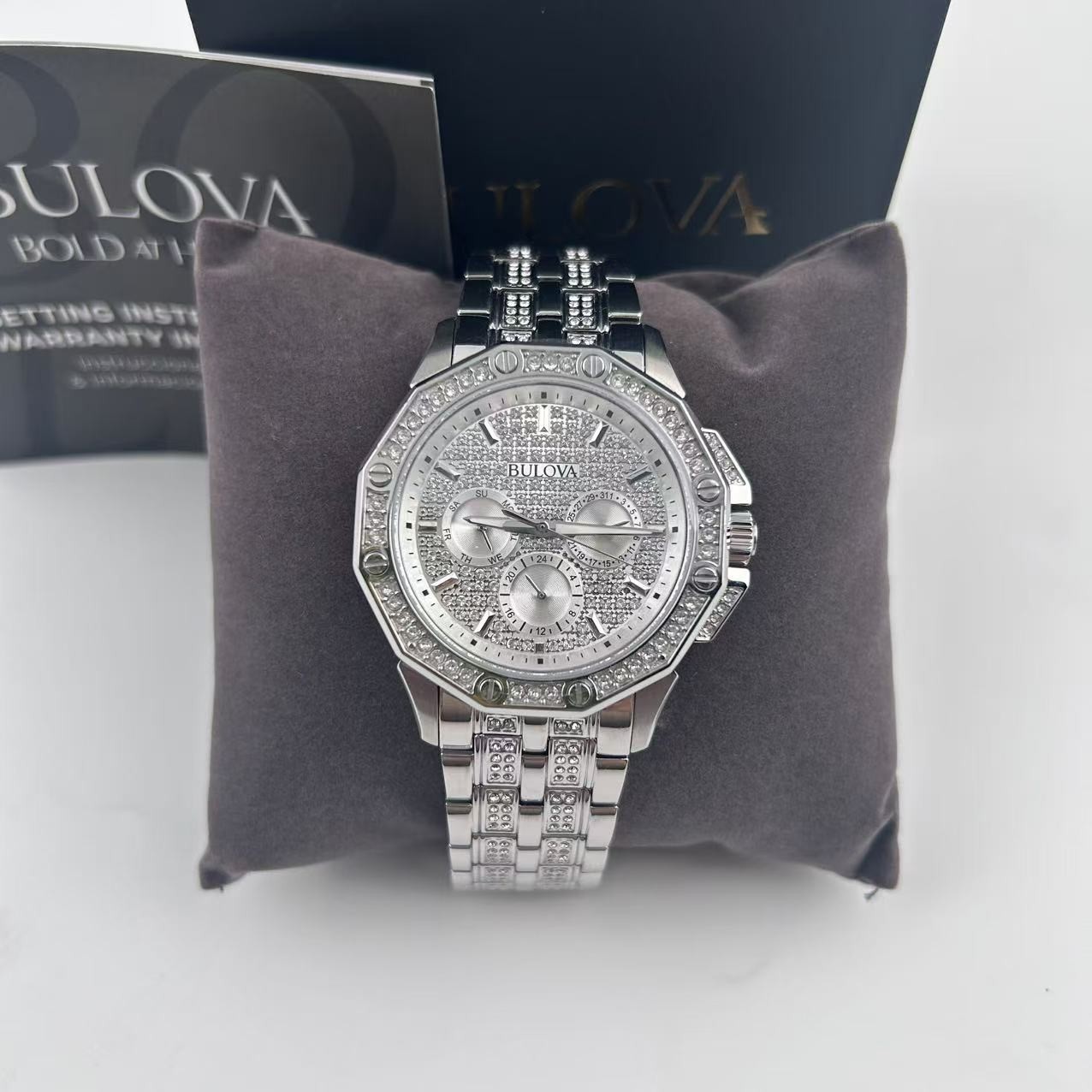 Bulova Octava 96C134 White Dial Silver Stainless Steel Men’s Quartz Watch