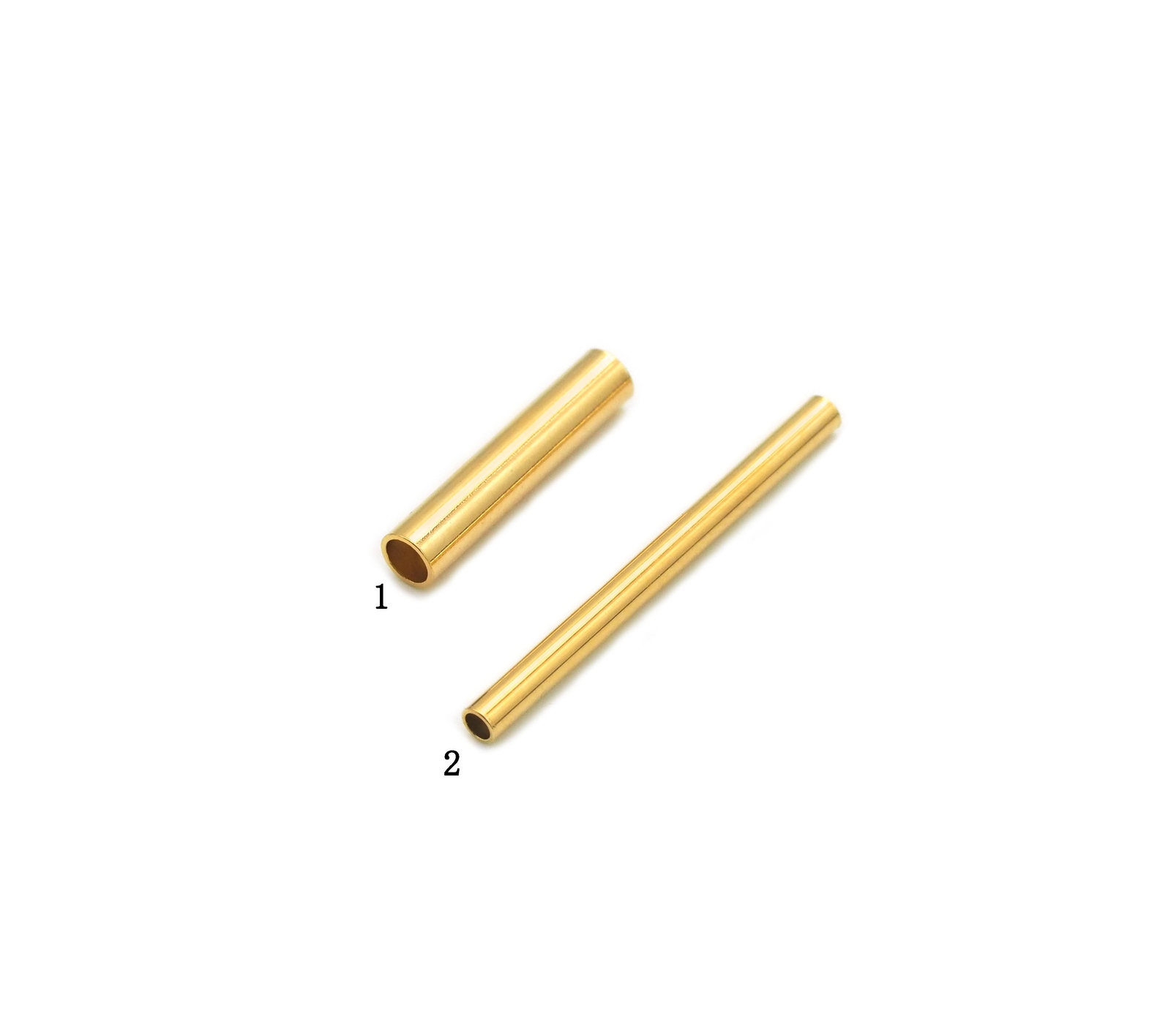 18k Gold Finish Tube Spacer Beads, 3x15mm/2x25mm – Sku#ZX123
