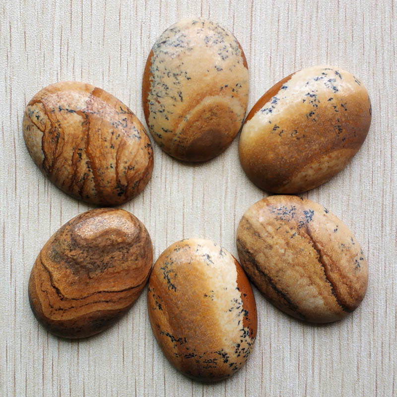 12pcs Natural Stone Mixed Oval CAB CABOCHON Beads 30x40mm DIY Jewelry No Holes