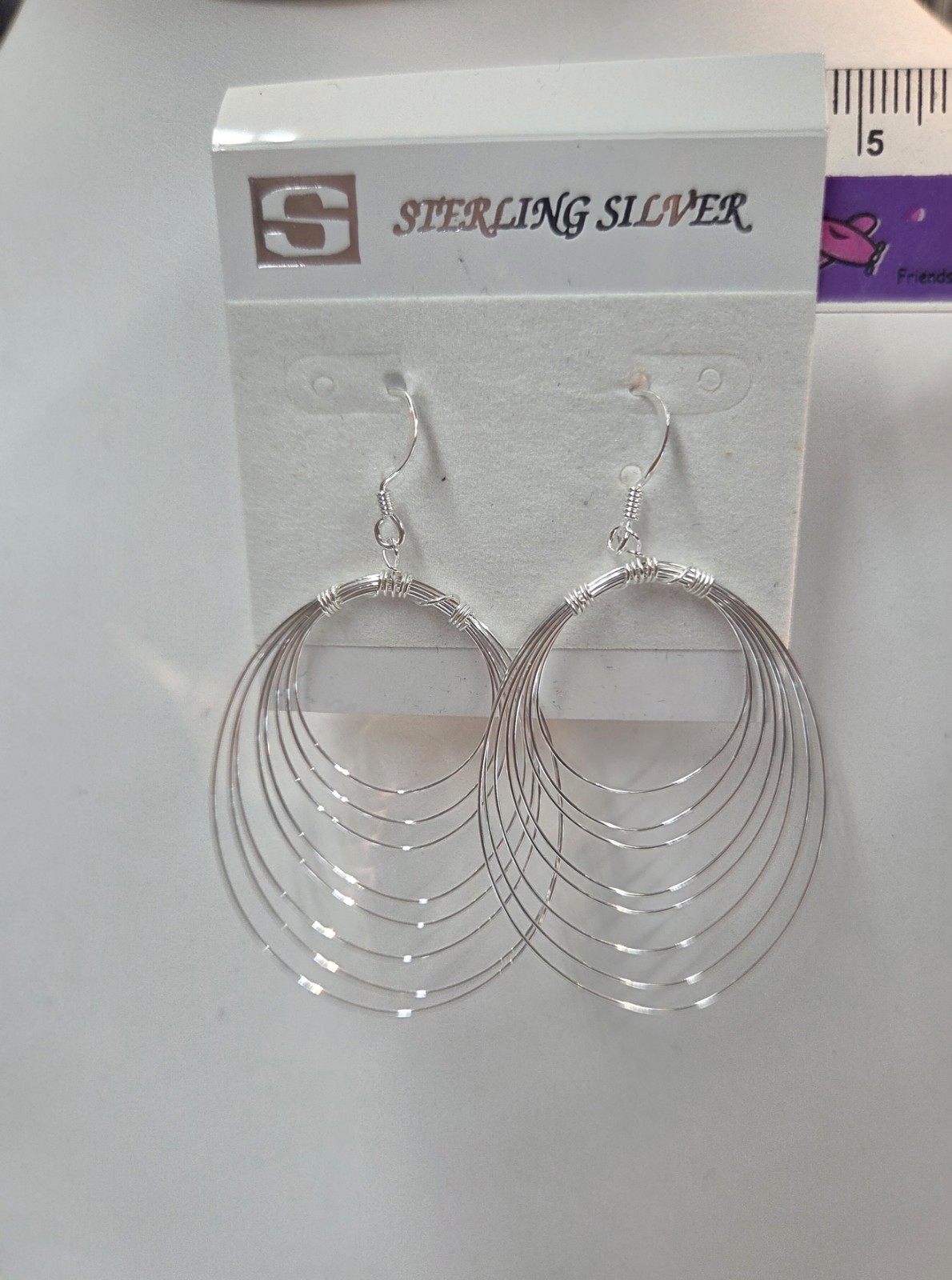 Sterling Silver Wire Hoop Drop Earring