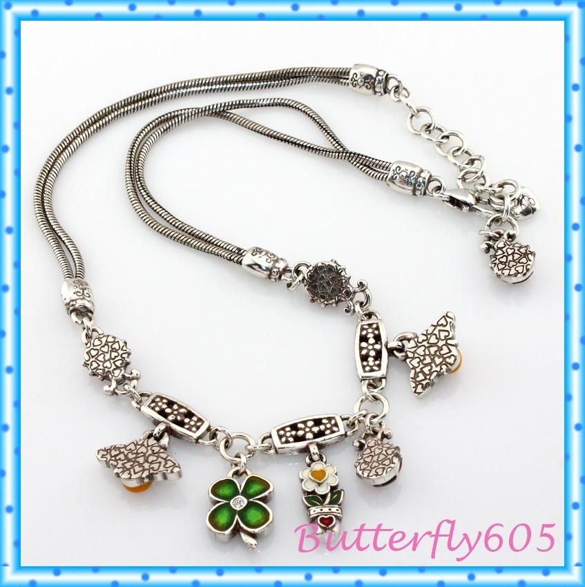 Brighton Love Bug Ladybug Bumble Bee Flower Heart Clover Pendant Necklace