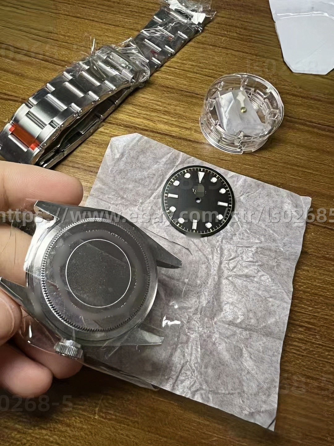 DIY SET for 2824 41MM Watch case + dial + hands + Strap Sapphire