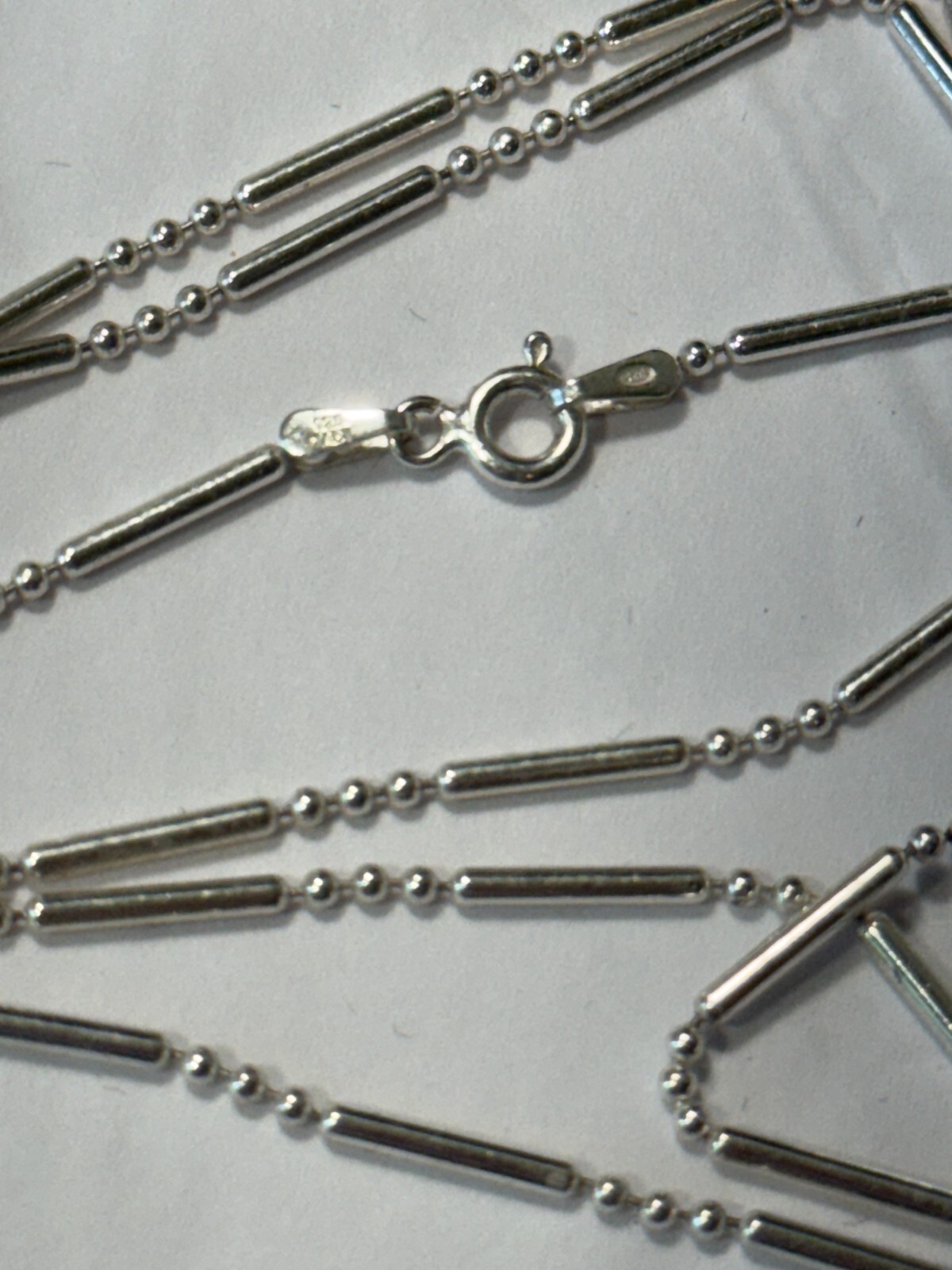 Vintage Savant’s Sterling Silver 925 Bar and Bead Ball 29.5″ Necklace Unisex
