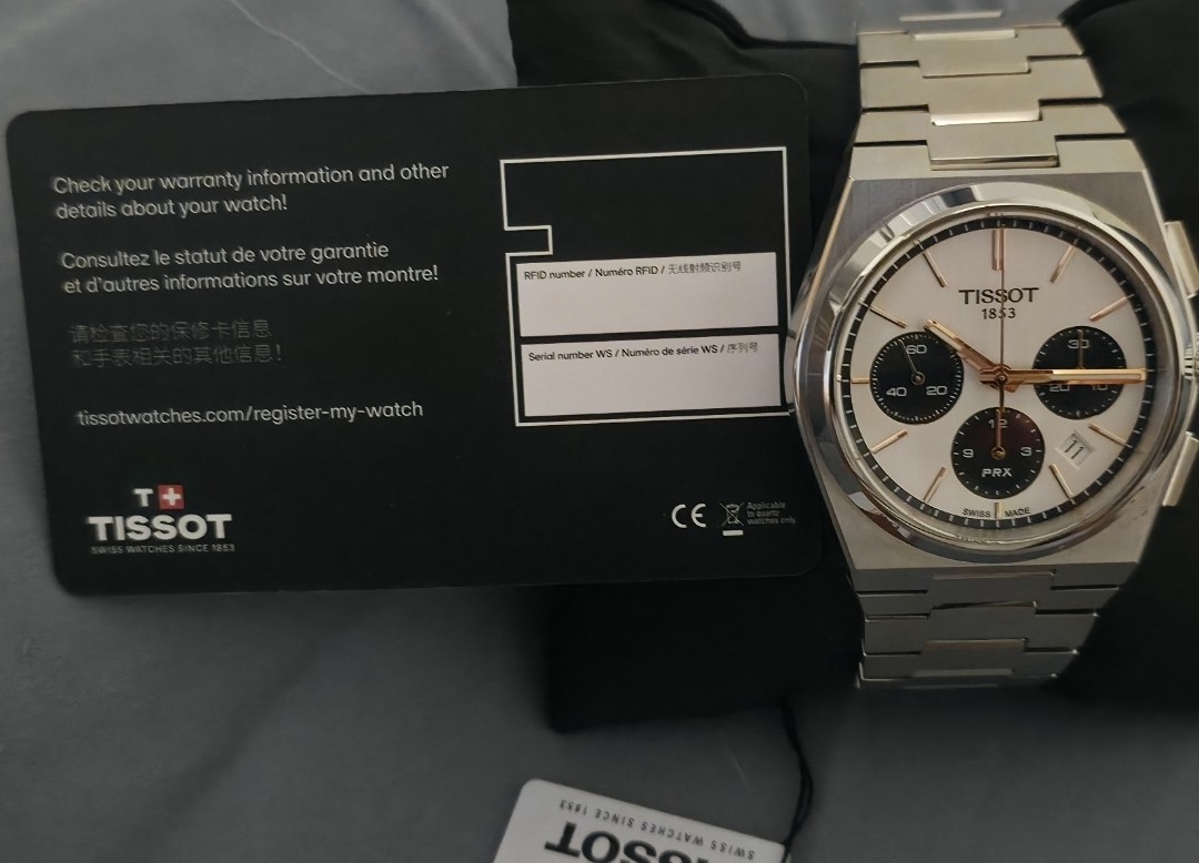Tissot PRX Automatic Chronograph Panda White Dial T137.427.11.011.00 BNIB