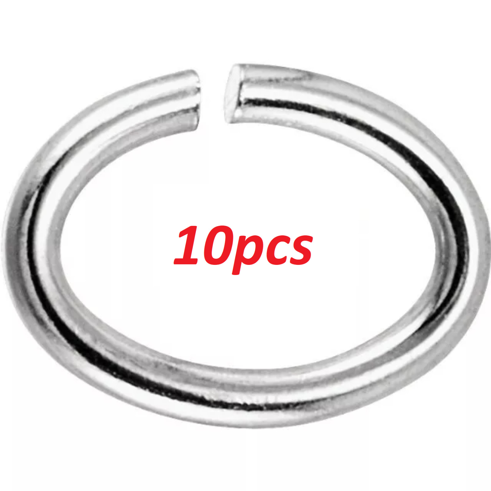 10pcs 4.5mm x 6.5mm OD OVAL 925 STERLING SILVER 20ga gauge OPEN Jump Ring