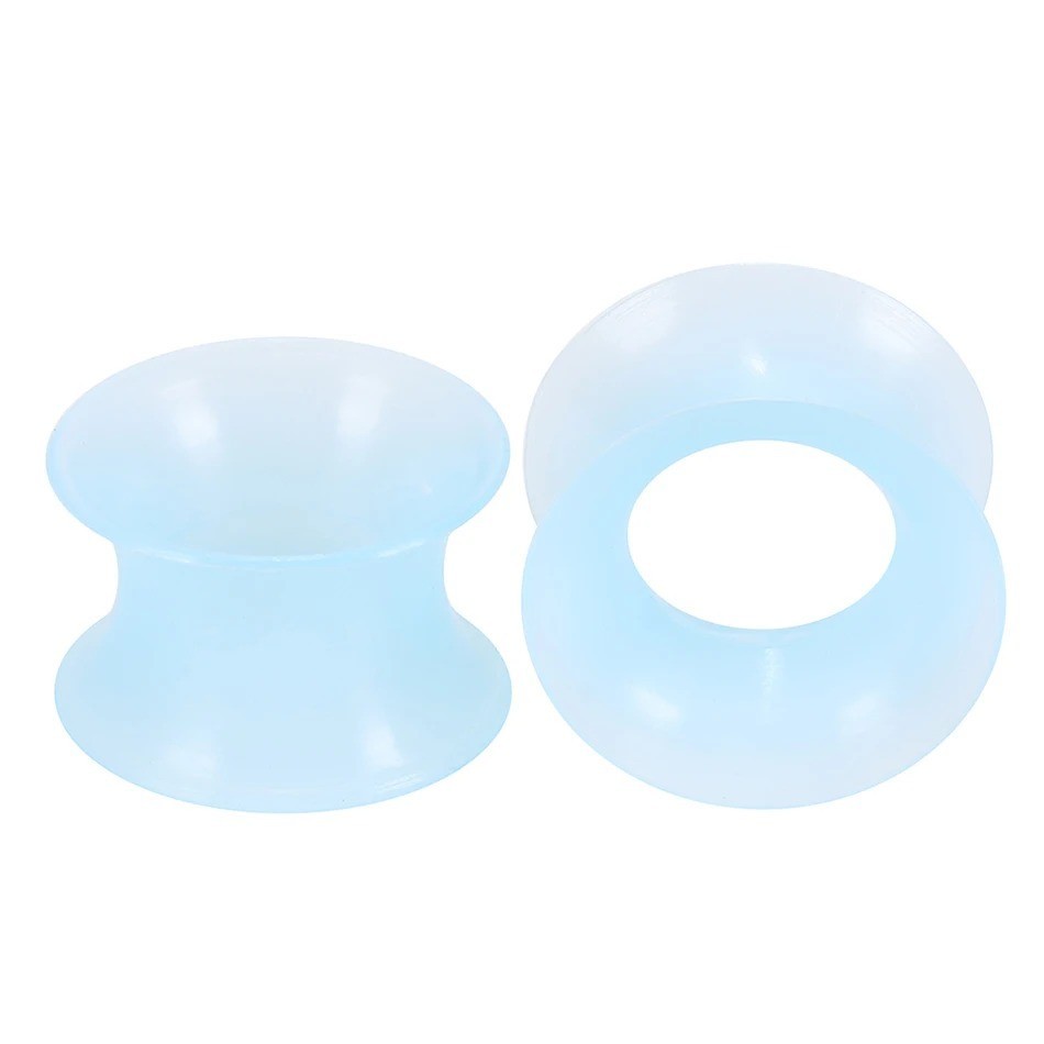 2pcs Thin Silicone Ear Plug Ear Tunnels Plugs Gauges Jewelry Earlets Flesh Gauge