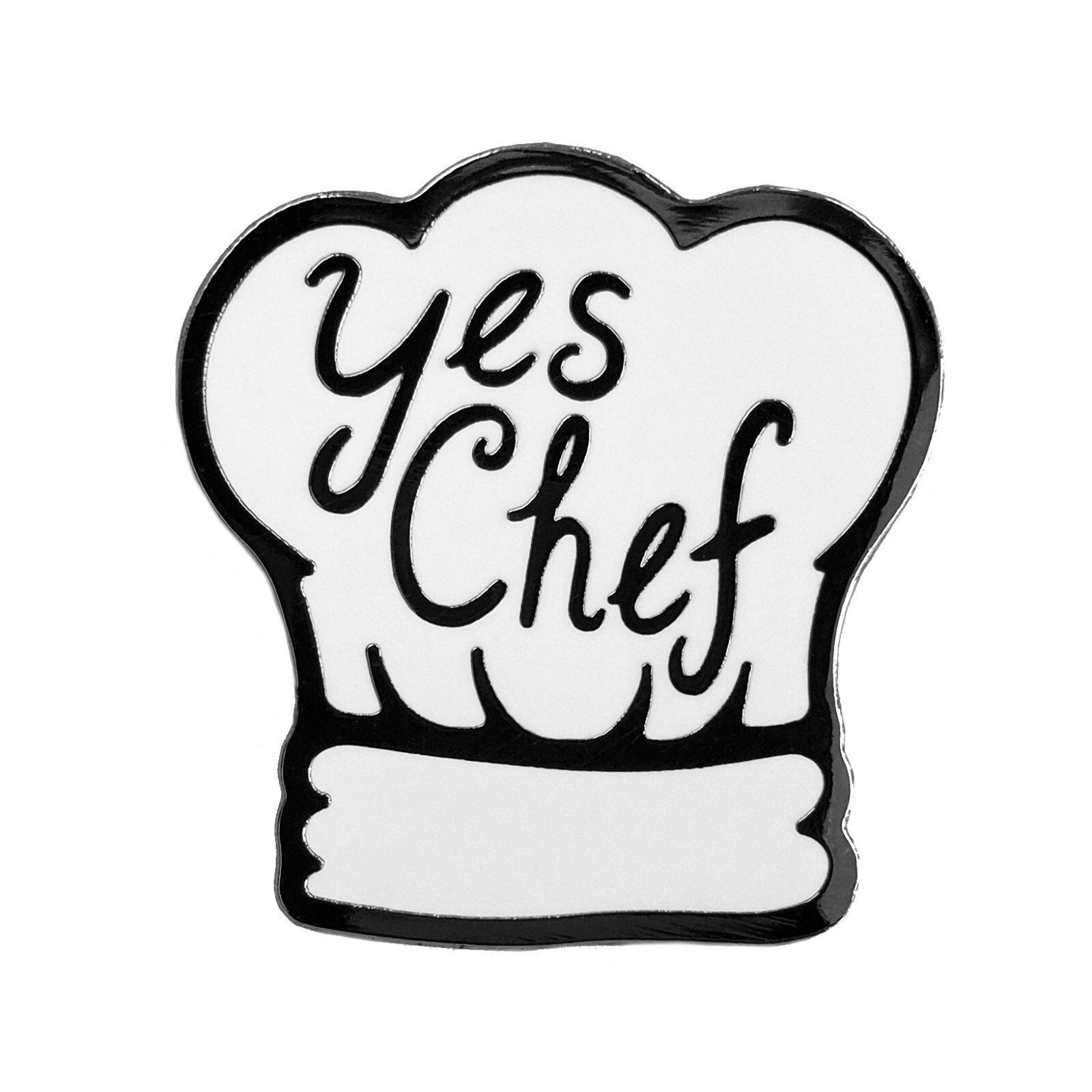 Yes Chef Hat Enamel Lapel Pin | Fitted Hat Pin | Bear Cook Kitchen Apron Food