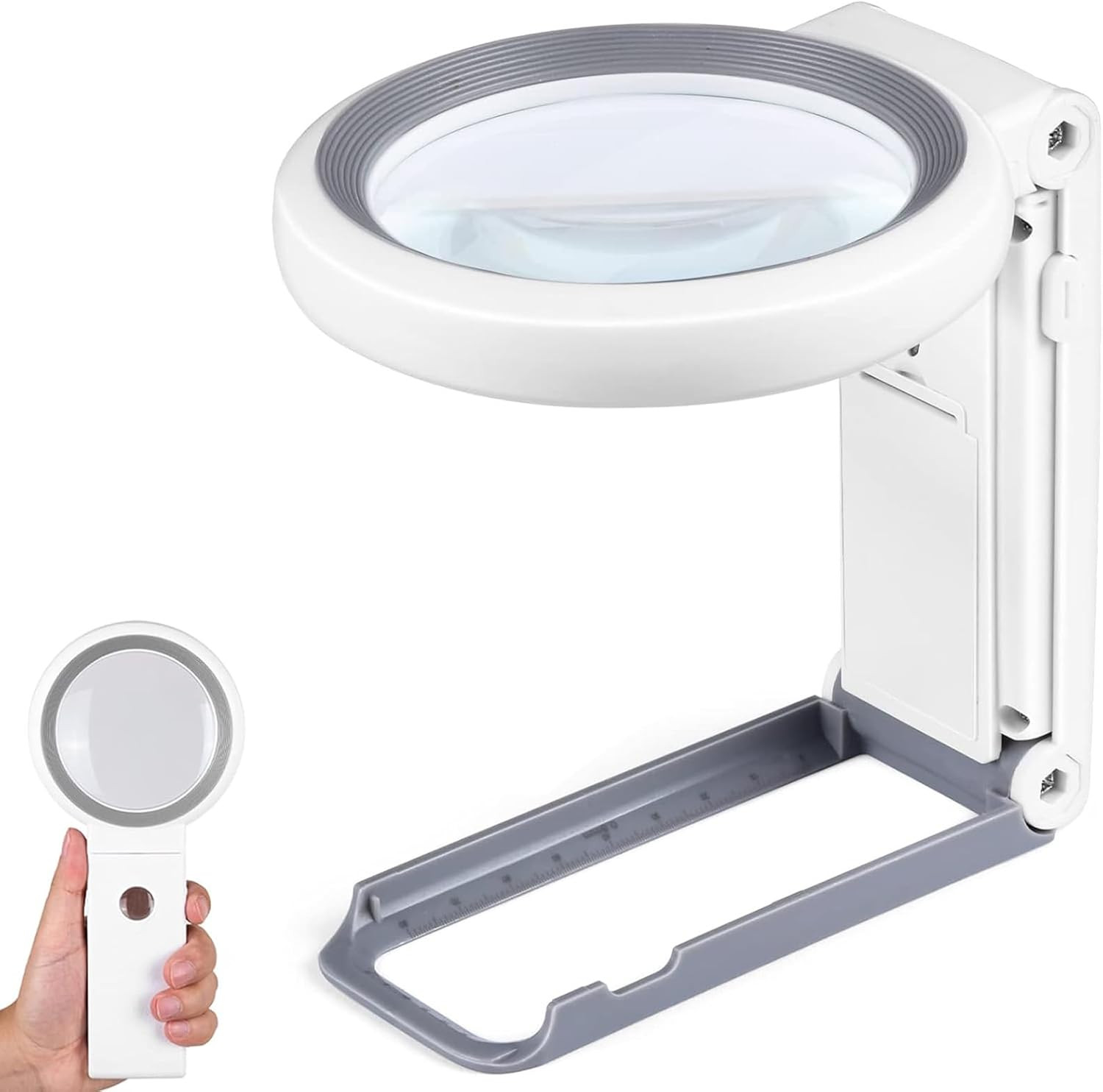 Lighted Magnifying Glass with Stand 18 LED Foldable Handheld Reading Magnifier
