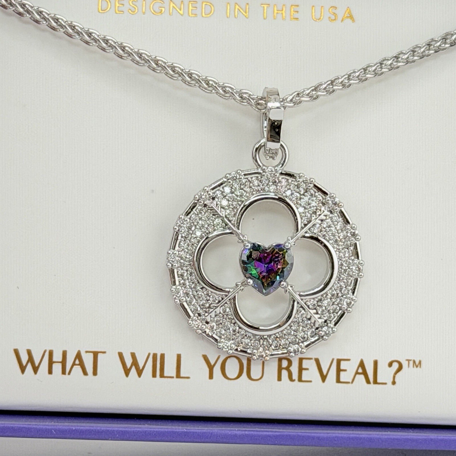 Bomb Party June Heart Clover “Designer Details” NK76173 Alexandrite on Rhodium