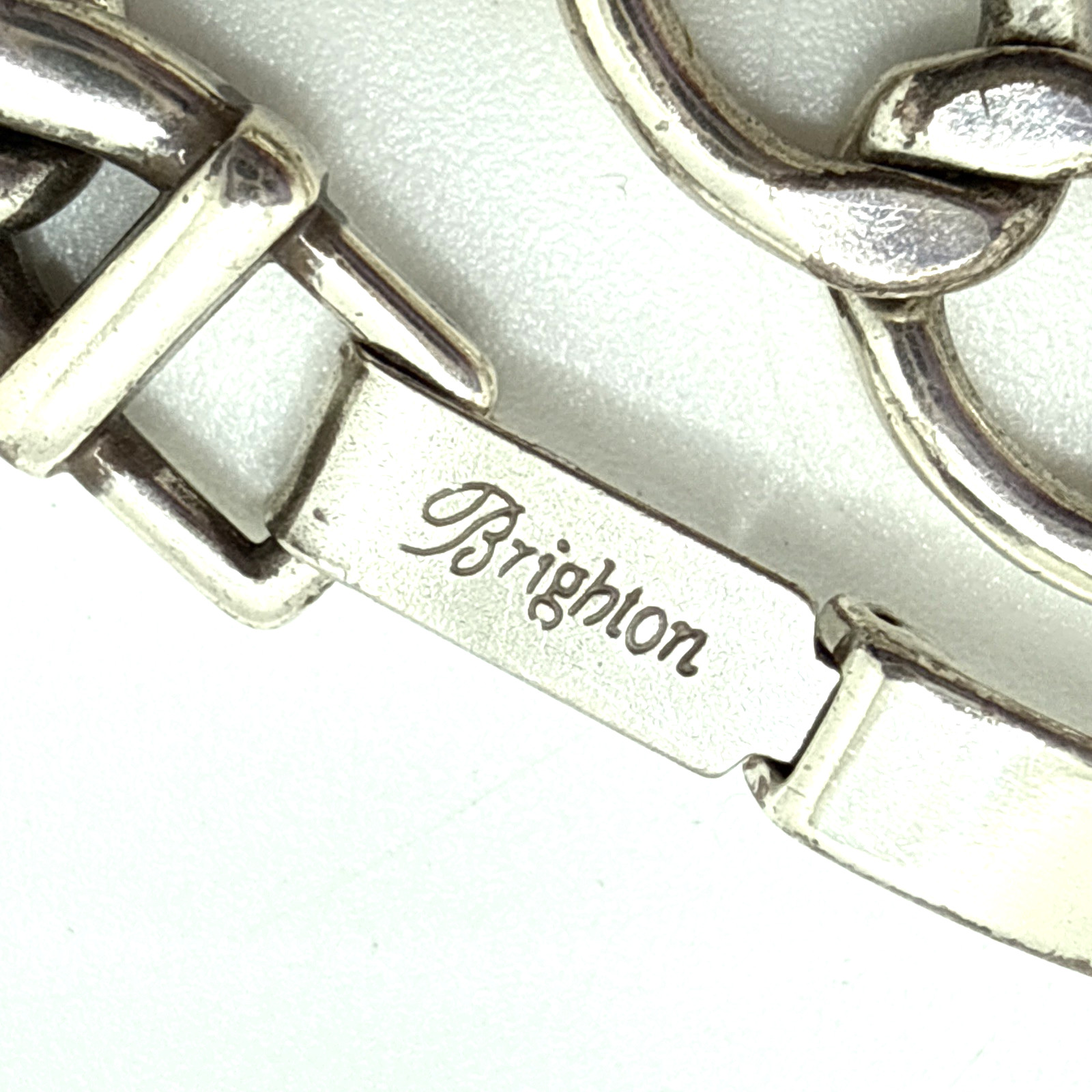 Brighton Sisters ID Bracelet Silver Plated Retired 7″ Heart Scroll Signed