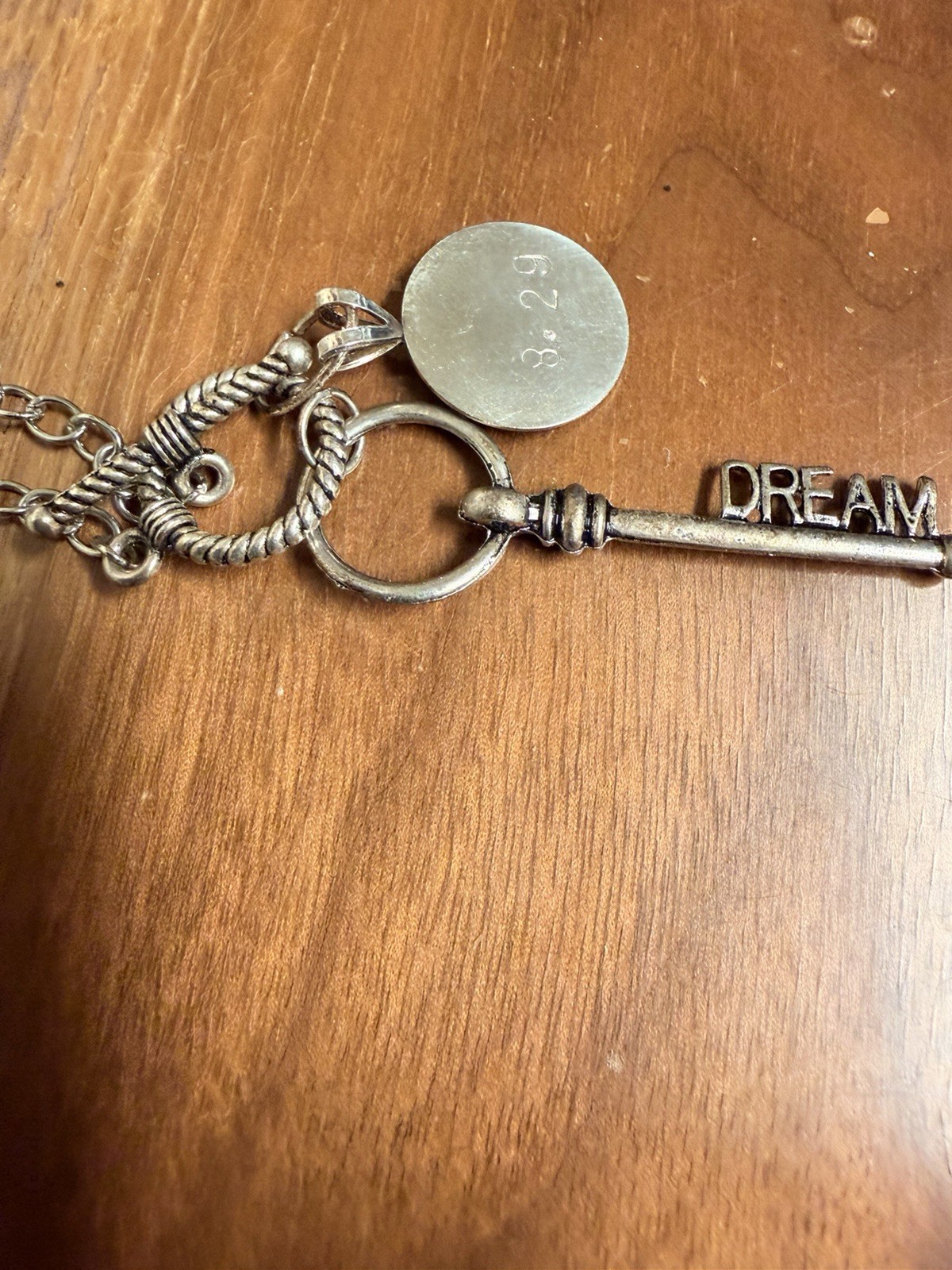 Foxy Design Hand Crafted Necklace Key With Dream Design And Circle Stamped 8.29